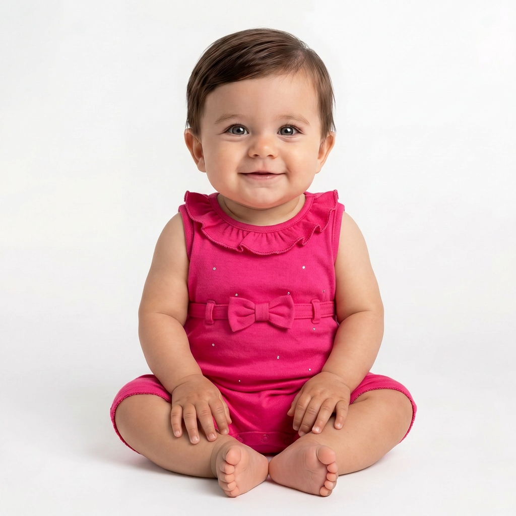 SONIA RYKIEL - Combi-short rose - 6 mois