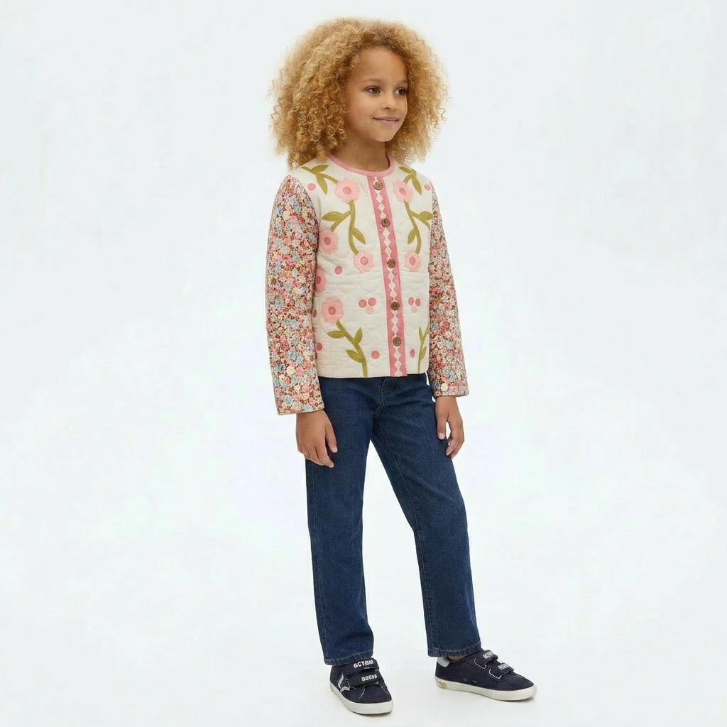 LOUISE MISHA - VESTE - BEIGE, ROSE - 8 ANS