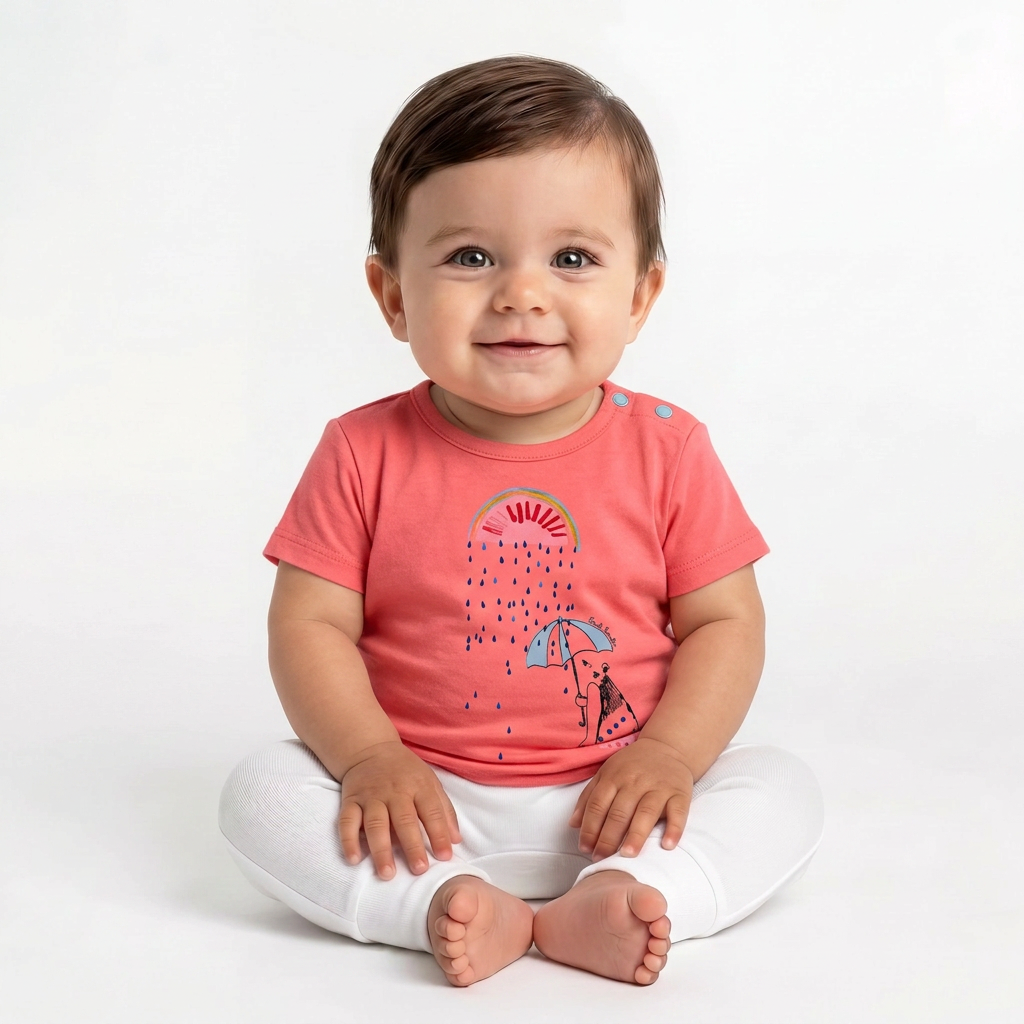 PAUL SMITH - Rosa Kurzarm-T-Shirt mit Prints - 9 Monate