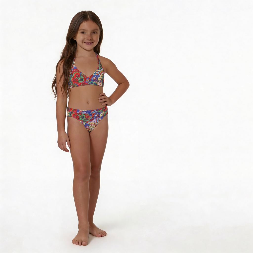 FINGER IN THE NOSE - MAILLOT DE BAIN 2 PIÈCE - ROUGE, MULTICOLORE - 6 ANS