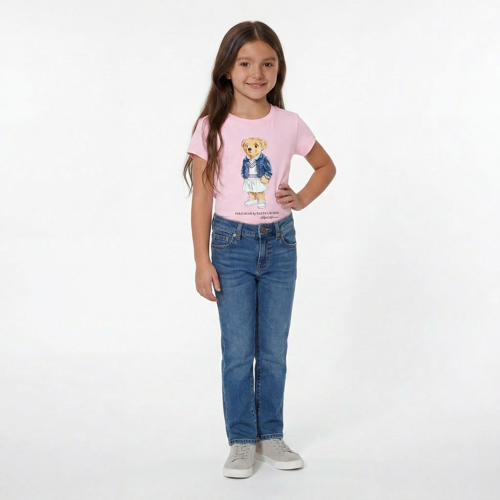RALPH LAUREN - T-SHIRT - ROSE - 7 ANS