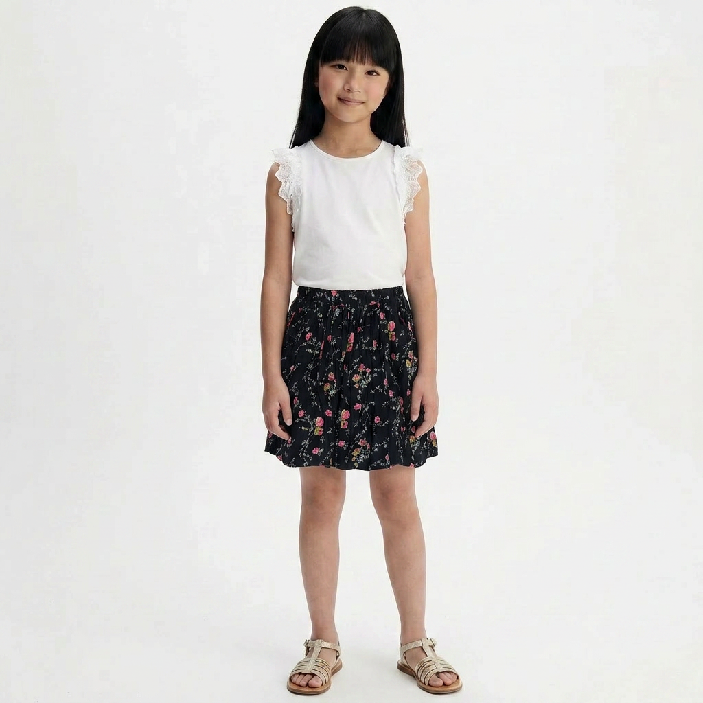 BONTON - JUPE - NOIR, MULTICOLORE - 8 ANS