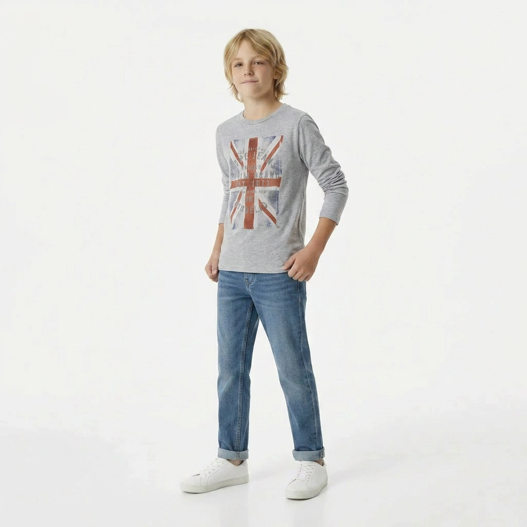 PEPE JEAN - T-SHIRT - GRIS - 10 ANS