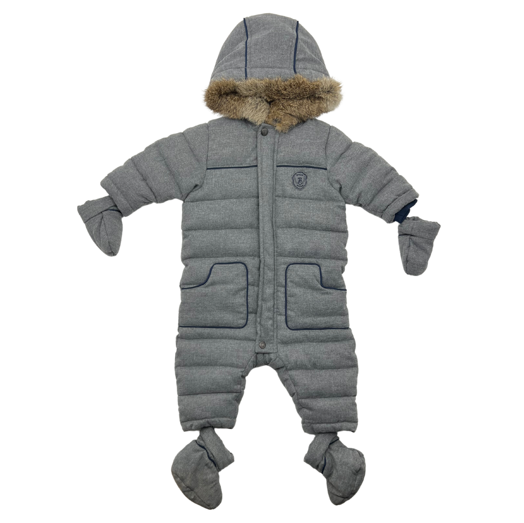 TARTINE & CHOCOLAT - Combinaison Pilote Flanelle Capuche Fourrure - 6 mois