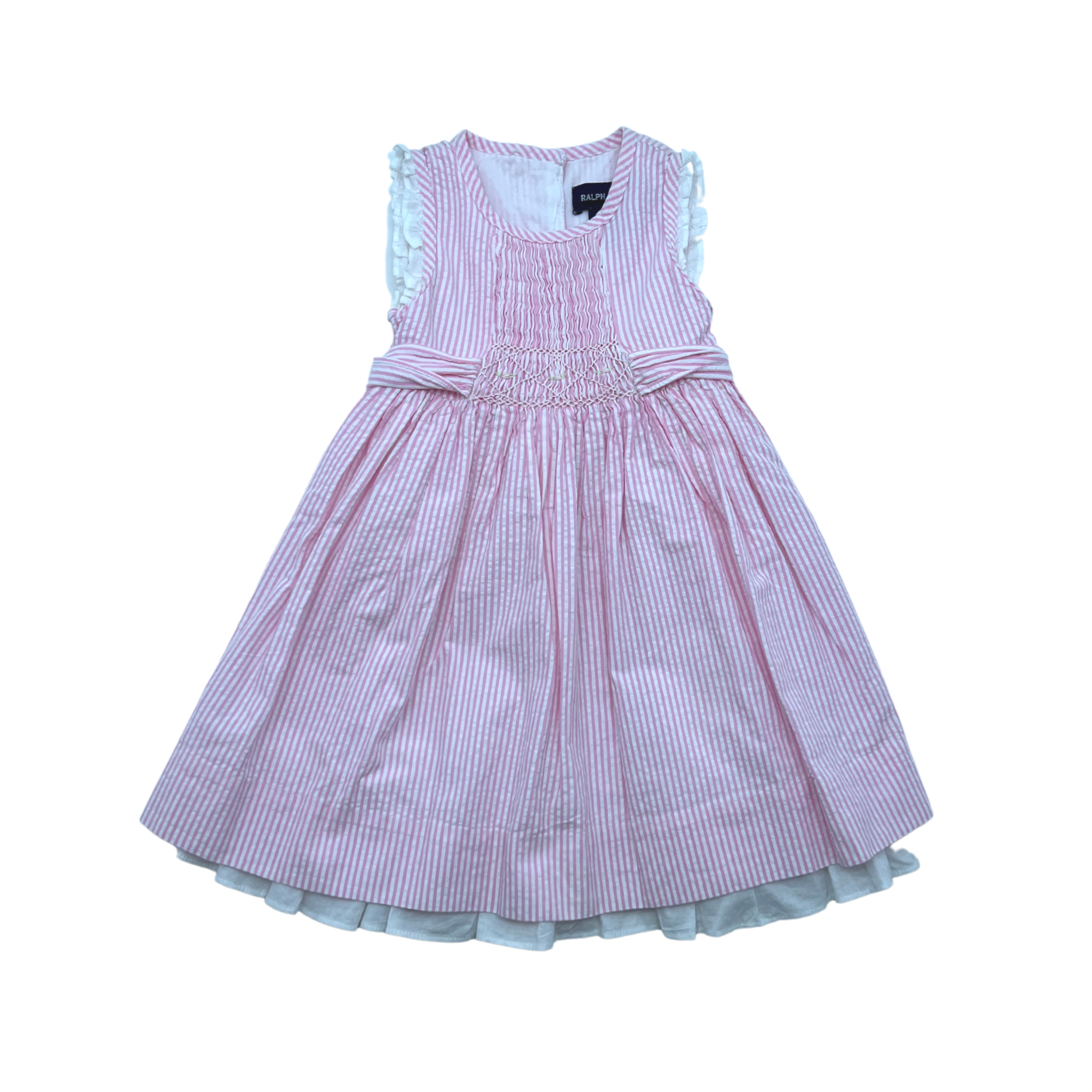 RALPH LAUREN - Pink striped dress - 1 year
