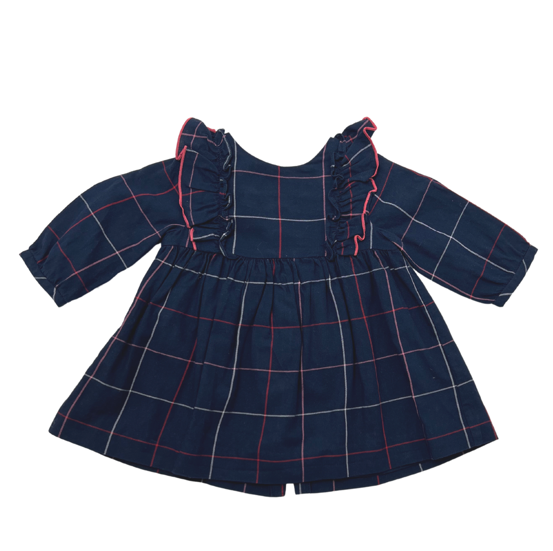 JACADI - Robe bleue marine à carreaux - 6 mois