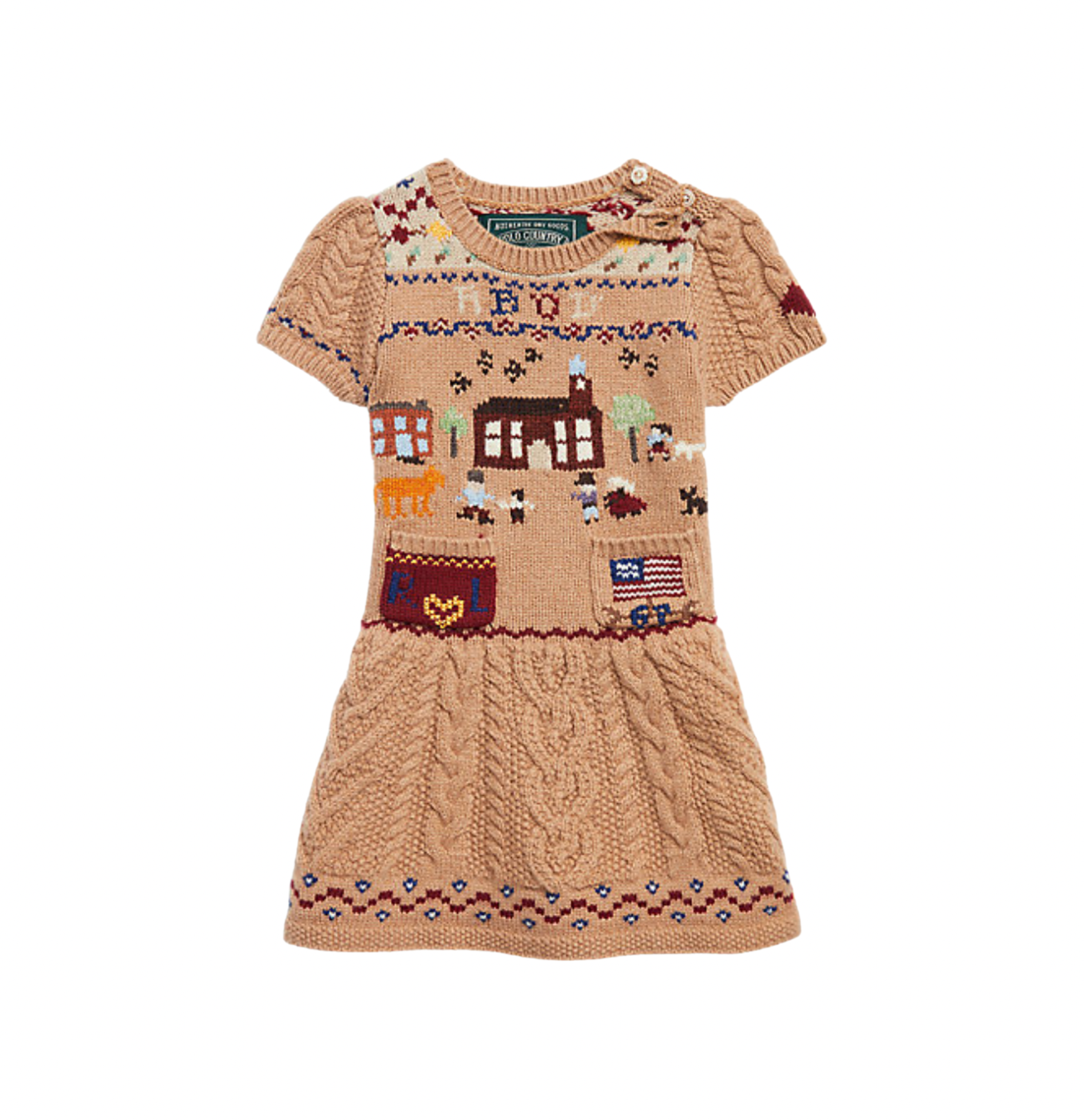 RALPH LAUREN - Wool knit sweater dress - 18/24 months