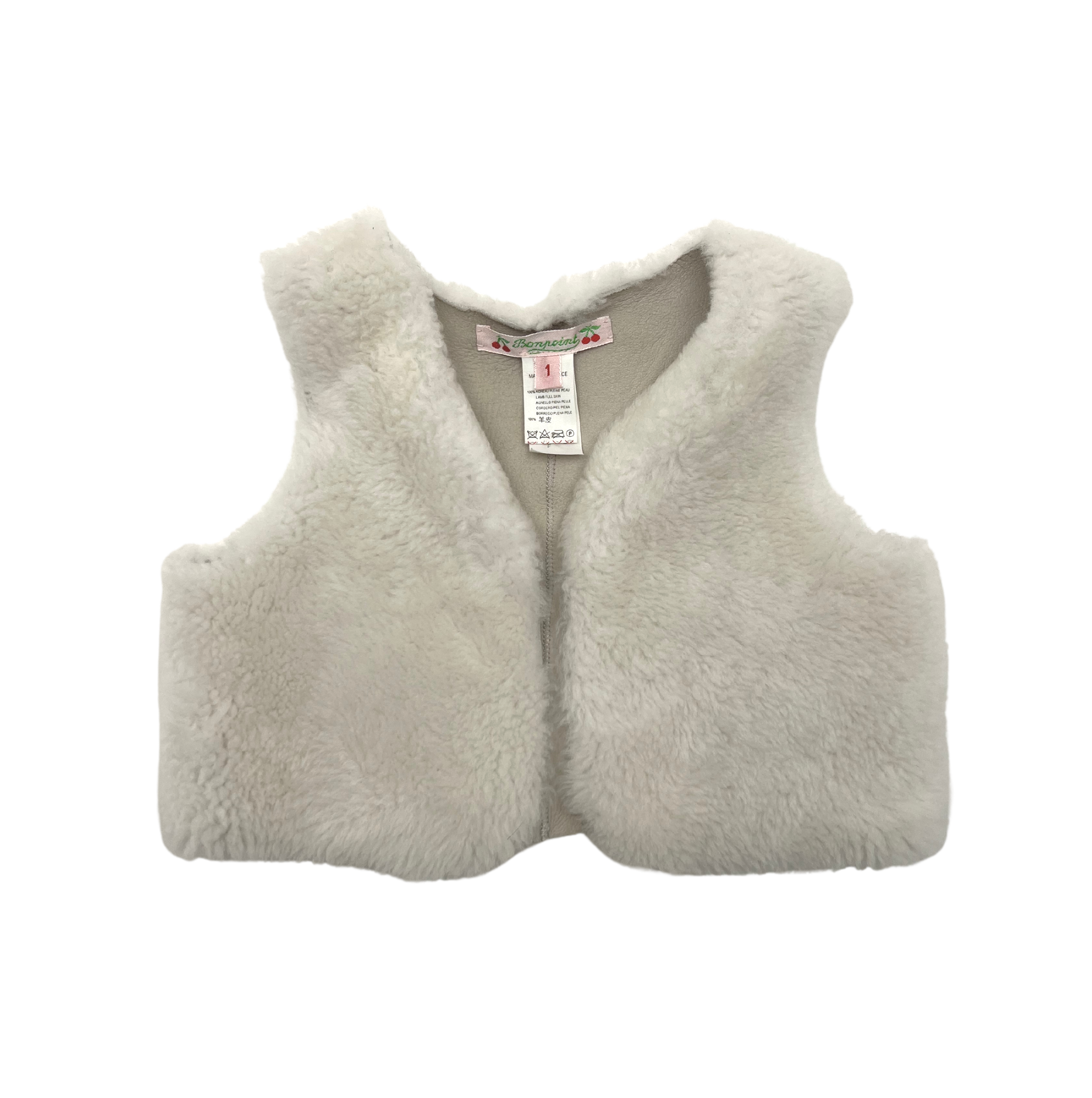 BONPOINT - Ärmelloser Lammfell-Cardigan - 12 Monate