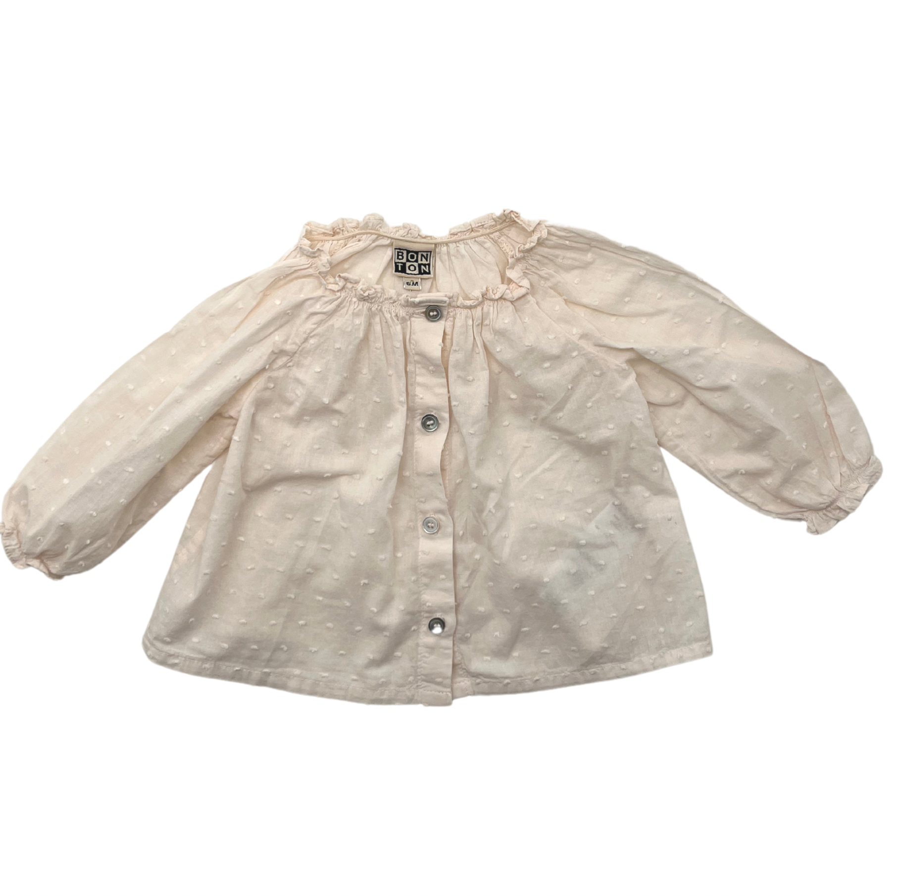 BONTON - Blouse rose poudre - 6 mois