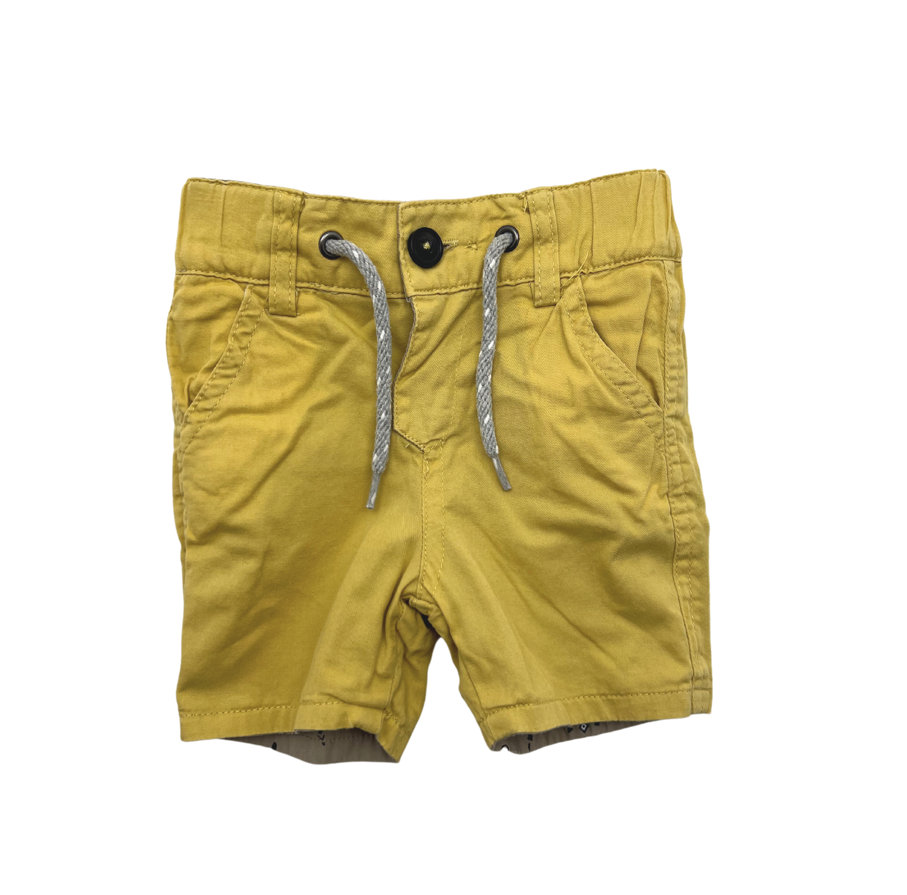 IKKS - Wendbare Bermudashorts in Gelb/Beige mit Kaktus - 3 Monate
