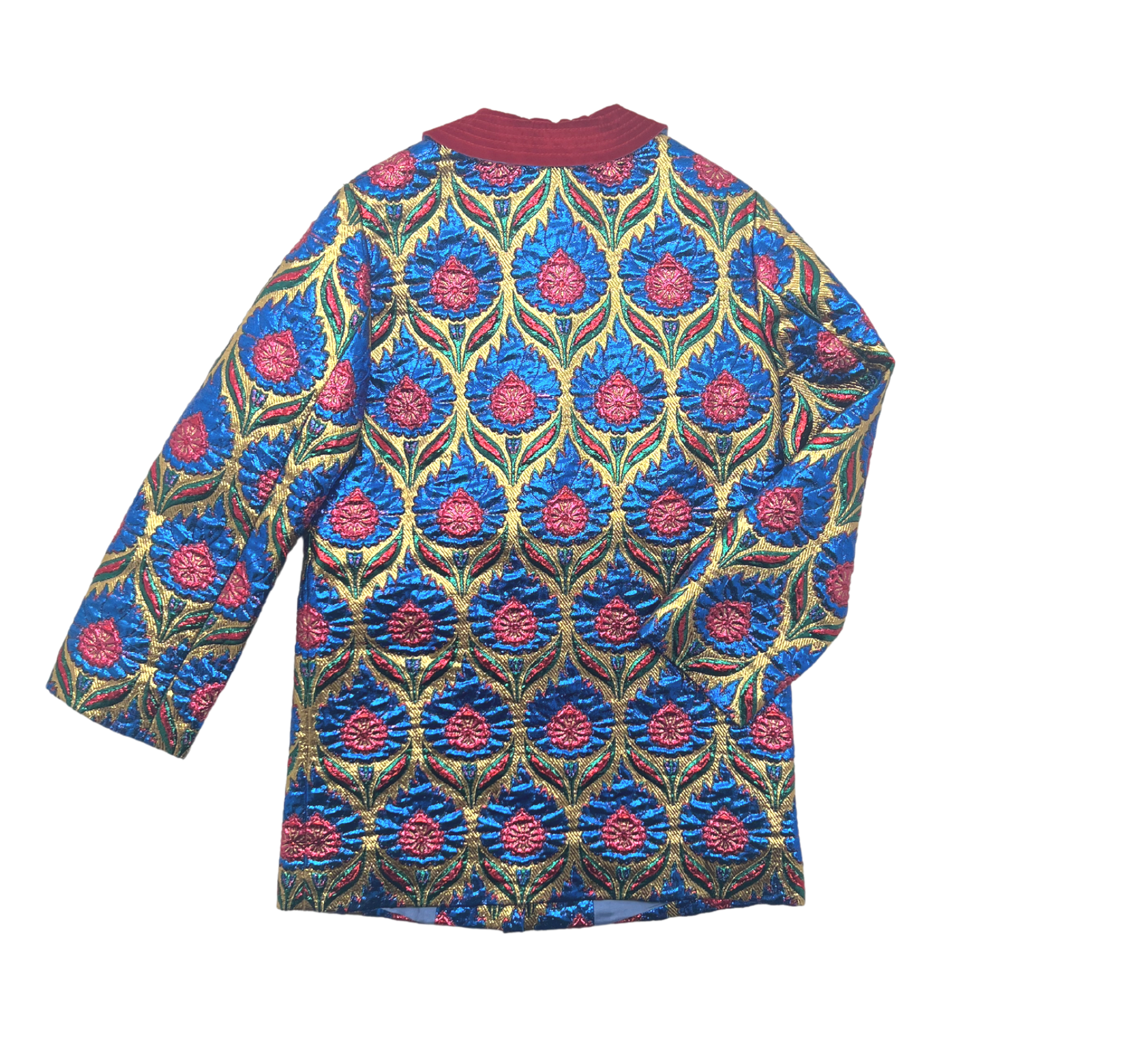 GUCCI - Veste droite avec motifs à fleurs et col en velours - 3 ans