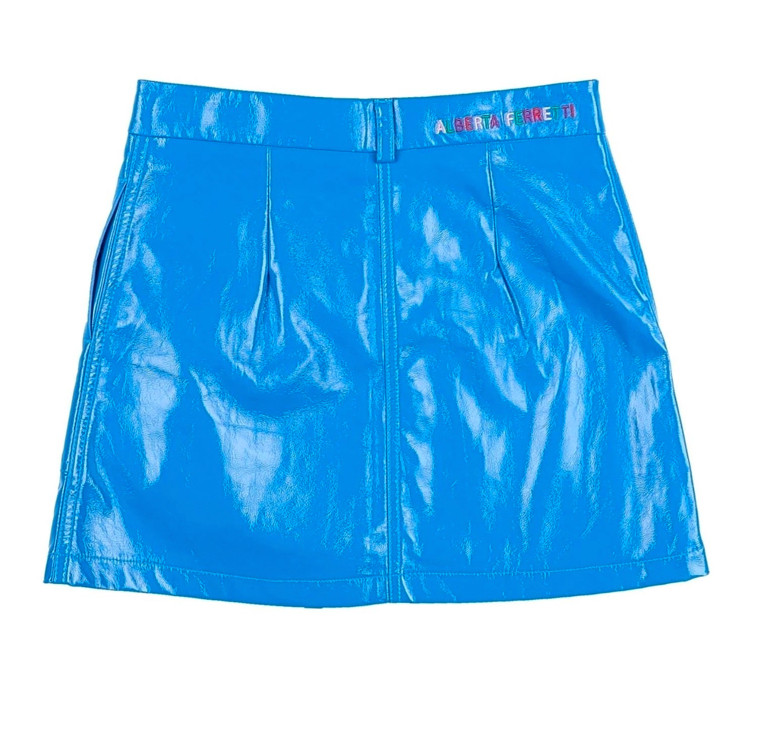 ALBERTA FERRETTI - Blue vinyl skirt - 4 years old