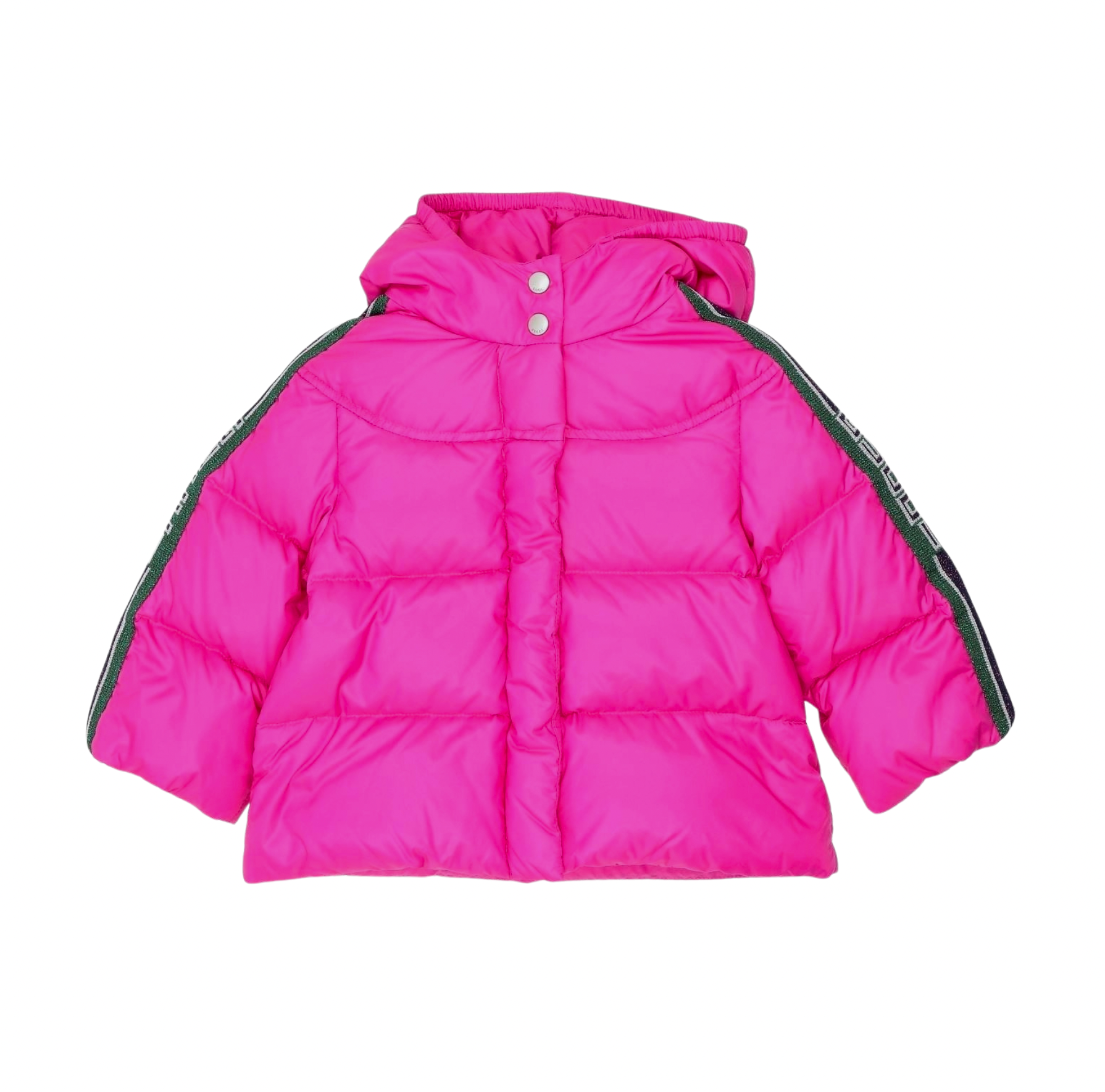 GUCCI - Doudoune rose fushia avec logo à paillettes sur les manches - 9/12 mois