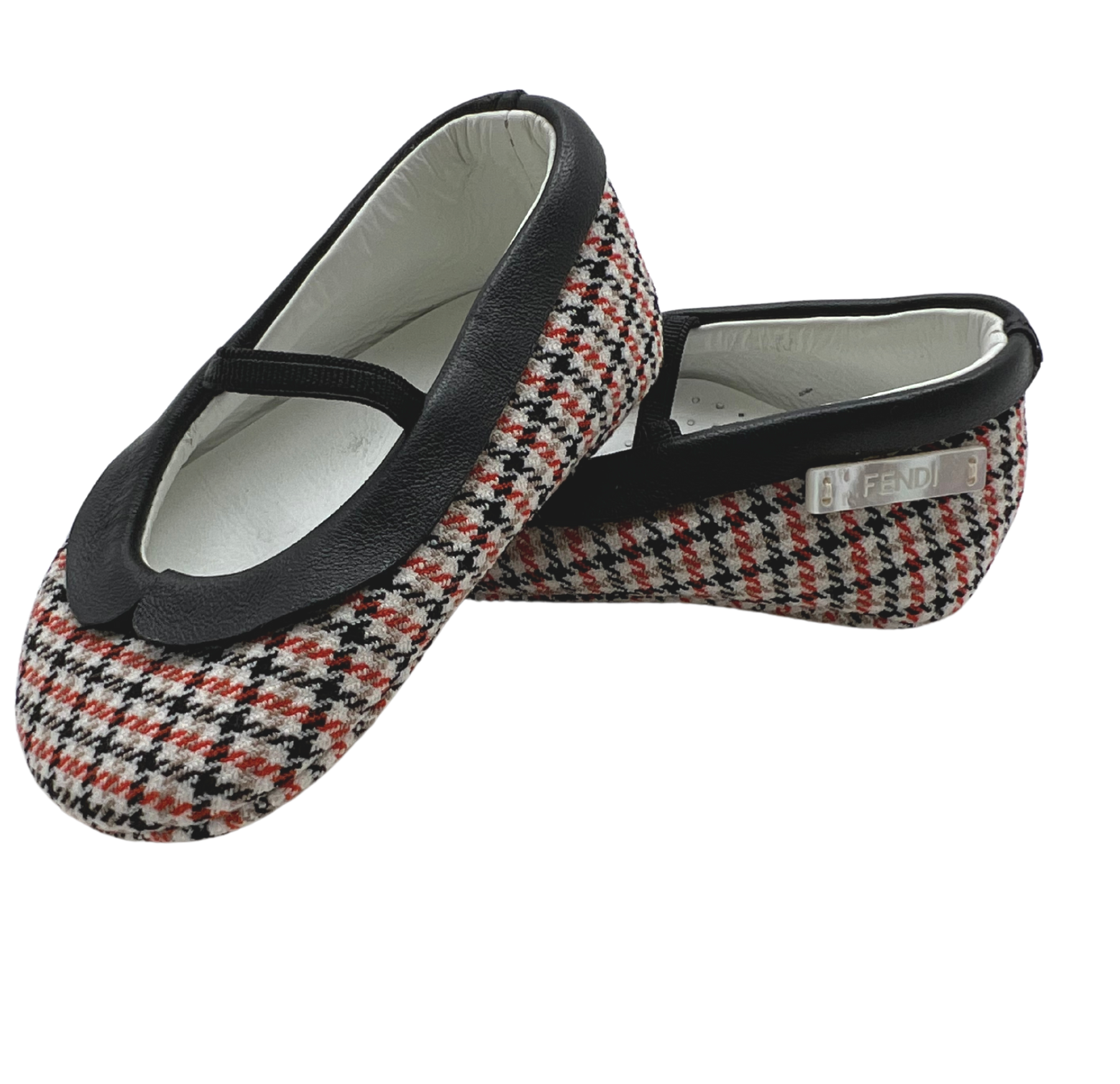 FENDI - Ballerines pied de poule en flanelle - 16