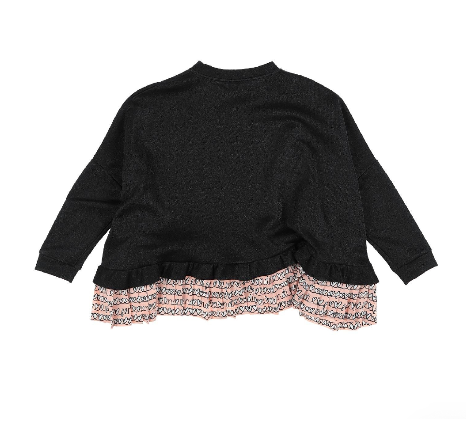FENDI - Pull noir et rose avec coeurs - 5 ans