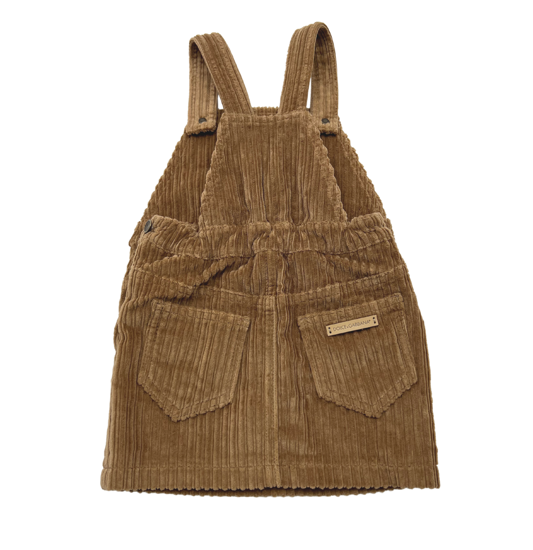 DOLCE & GABBANA - Robe camel en velours avec broderies champignon, hérisson et feuilles - 2 ans