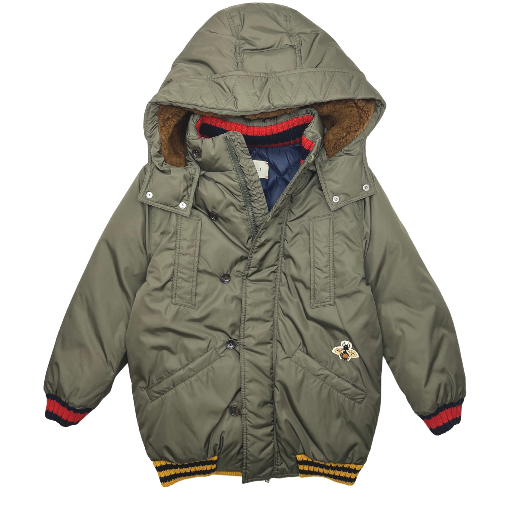 GUCCI - Doudoune kaki avec logo abeille - 8 ans