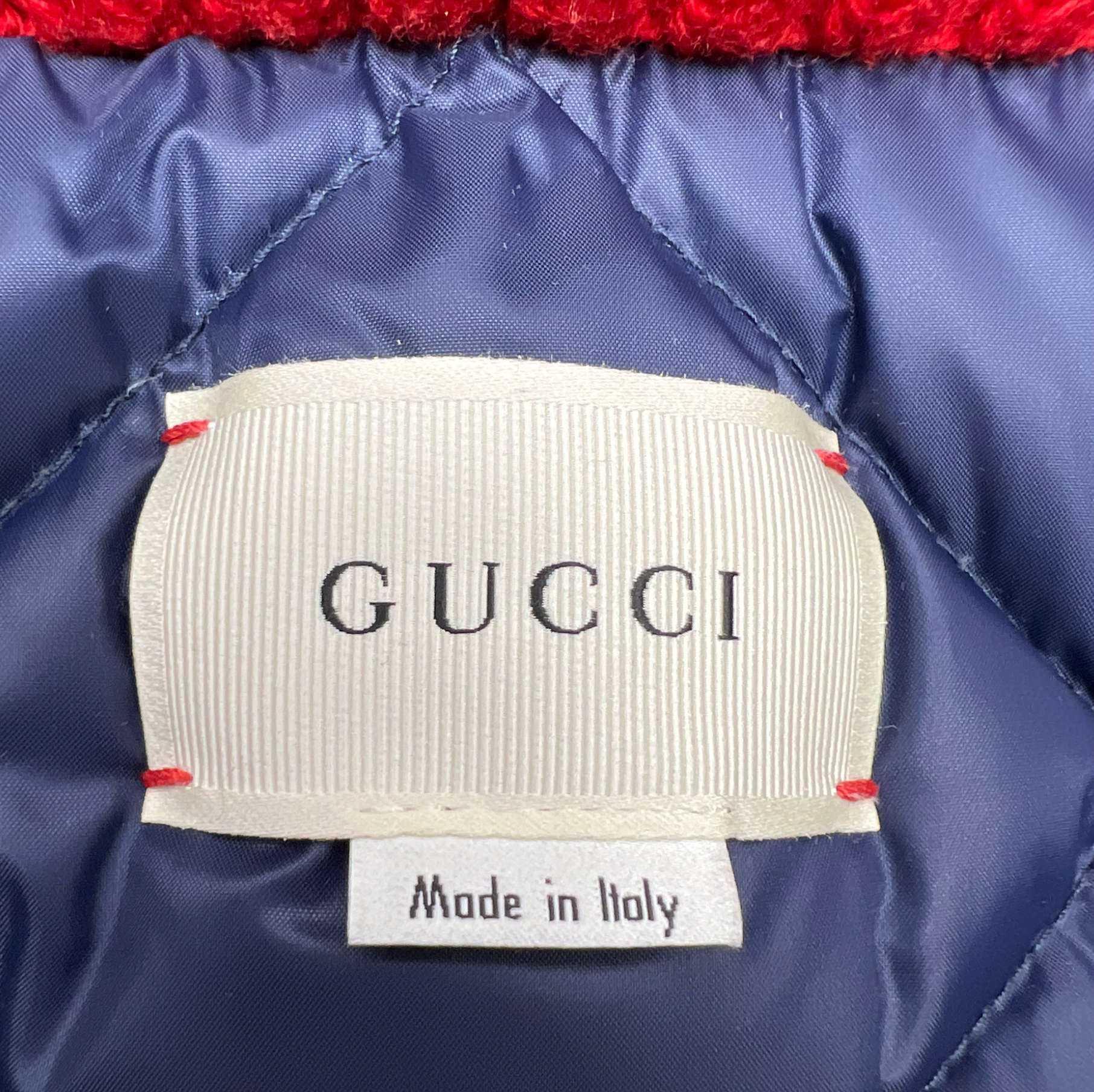 GUCCI - Khakifarbene Daunenjacke mit Bienenlogo - 8 Jahre alt