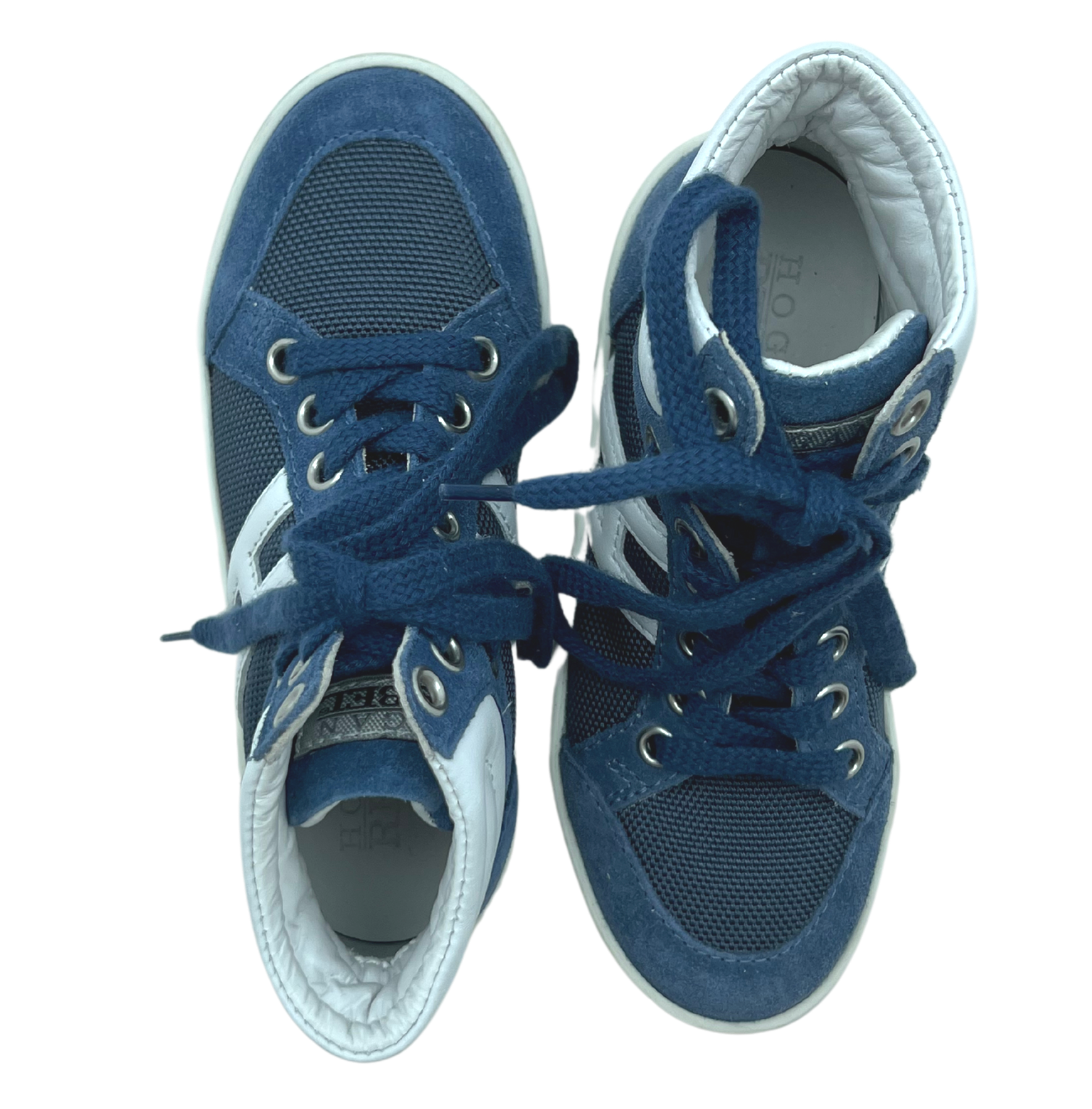 HOGAN - Blue & white high-top sneakers - Size 28