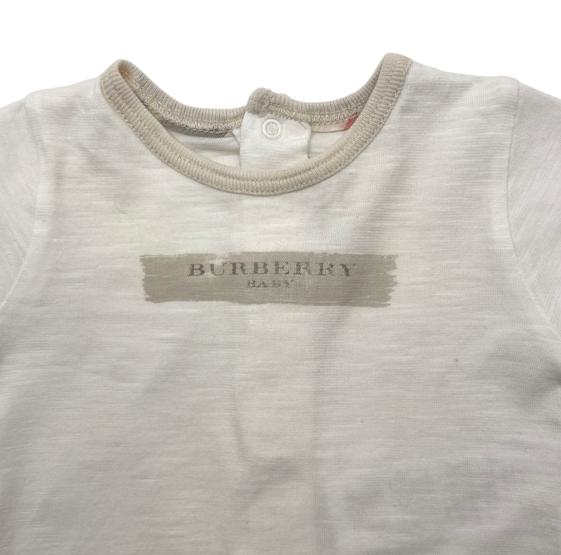 BURBERRY - Ecru T-shirt - 3 months