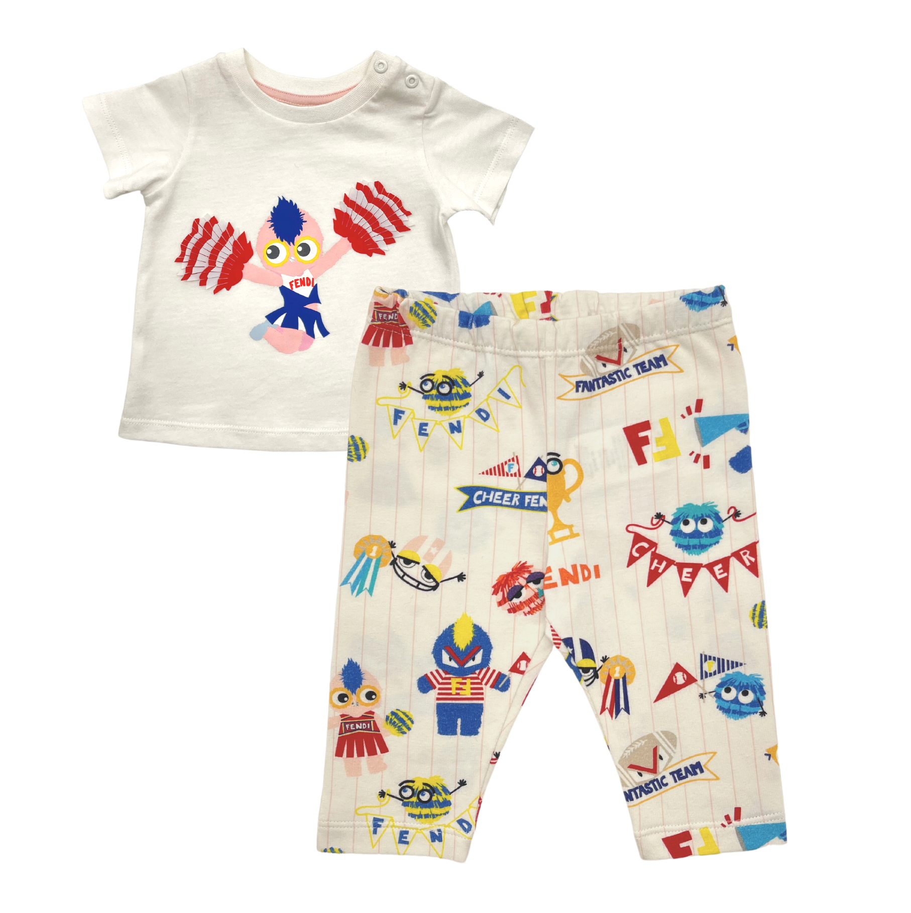 FENDI - Ensemble top & Leggings pom pom girls & monsters - 3 mois
