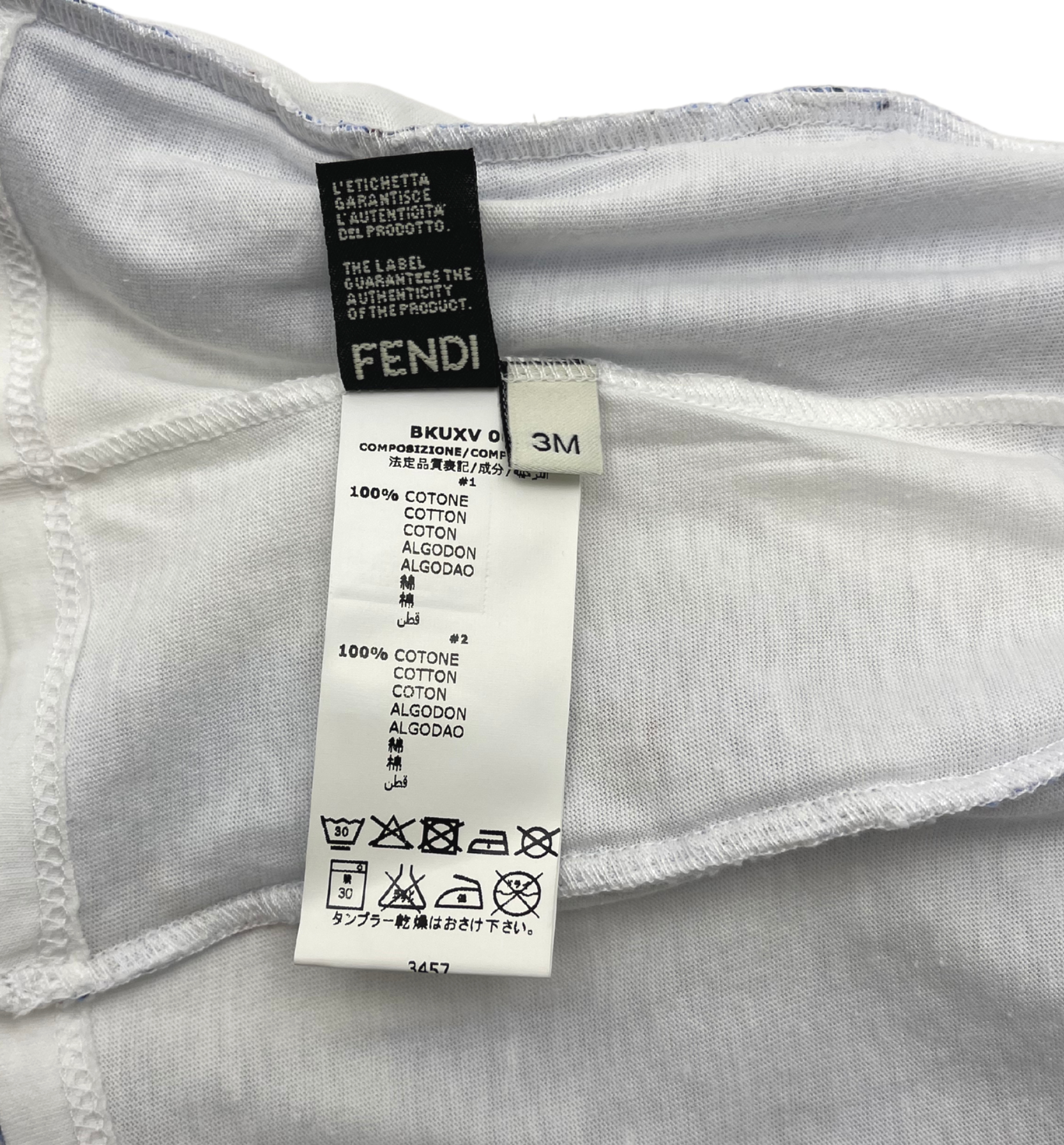 FENDI - Top à volants vichy et motifs fleuris - 3 mois