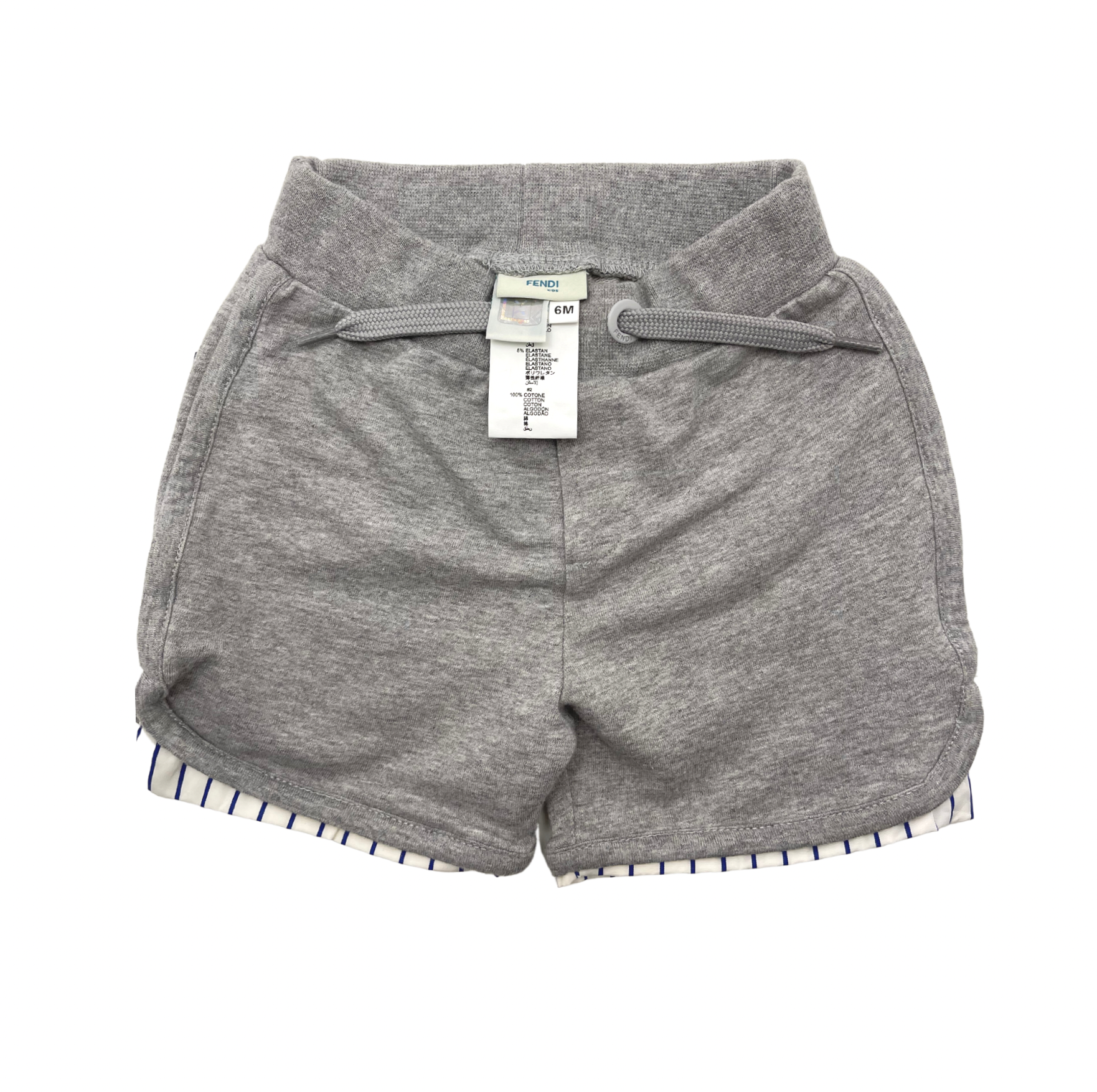 FENDI - Short gris avec petit logo sur la poche arrière - 6 mois