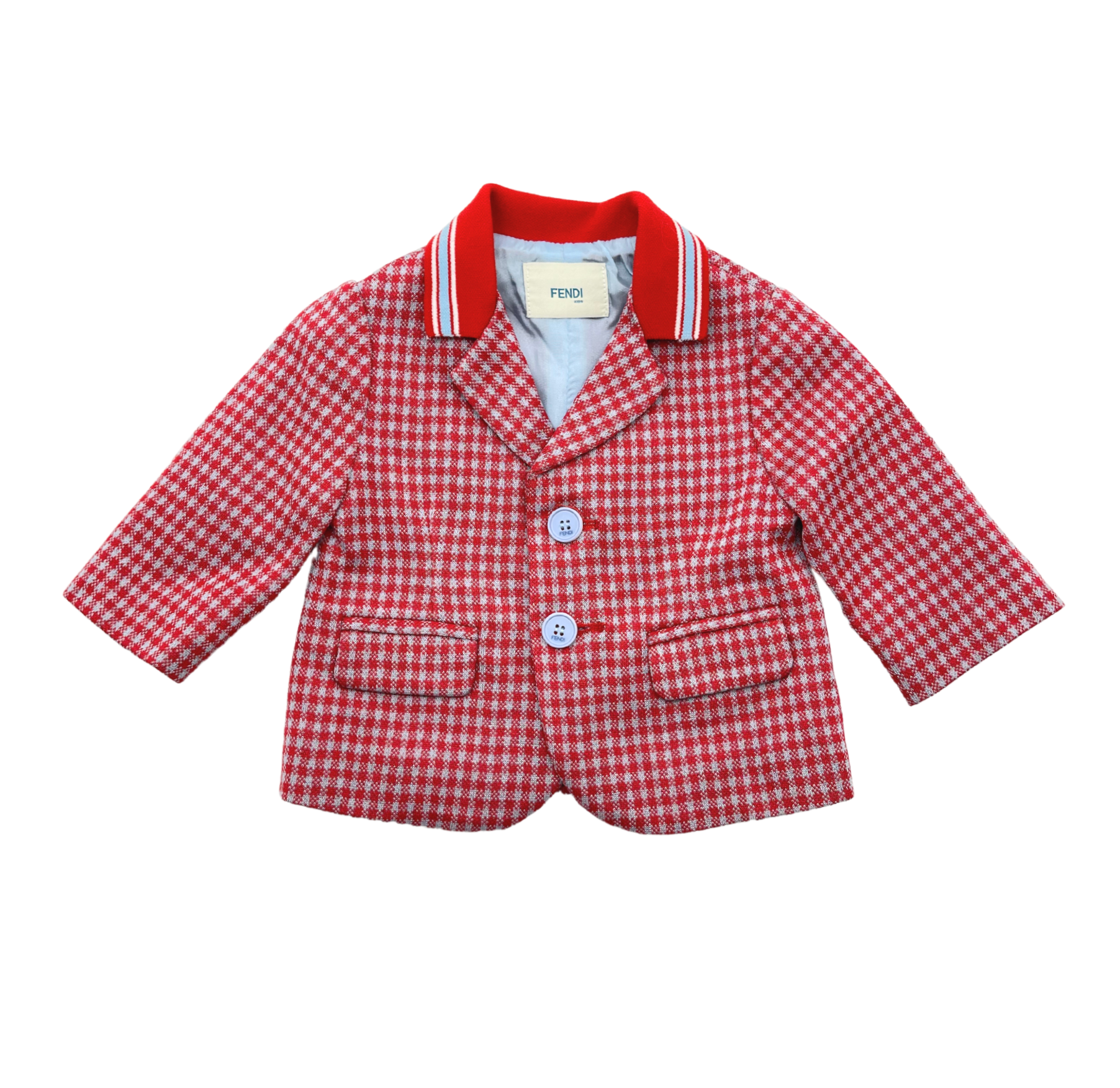 FENDI - Veste à carreaux rouge - 3 mois