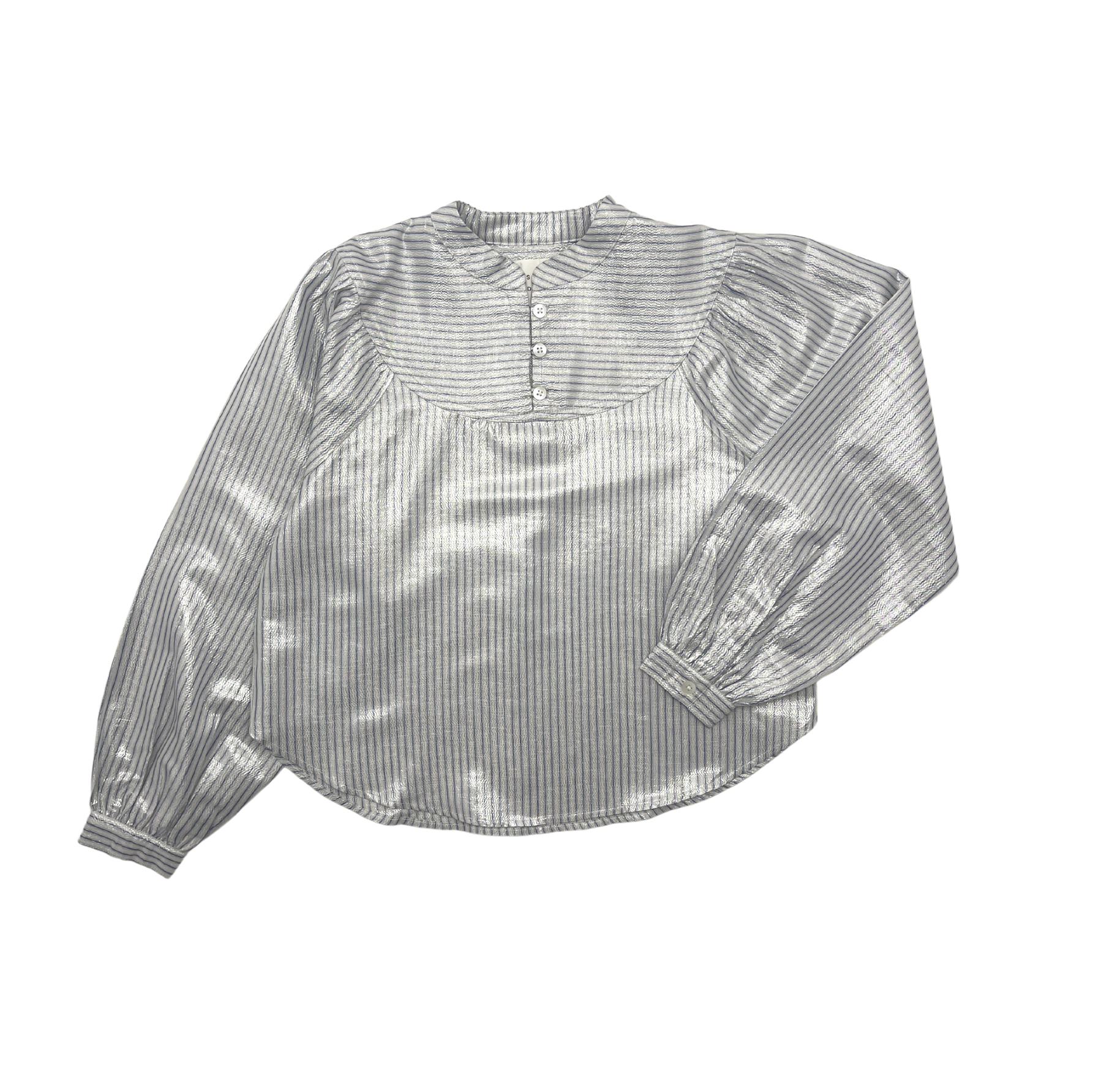LES COYOTES DE PARIS - Striped blouse with Mao collar - 12 years old