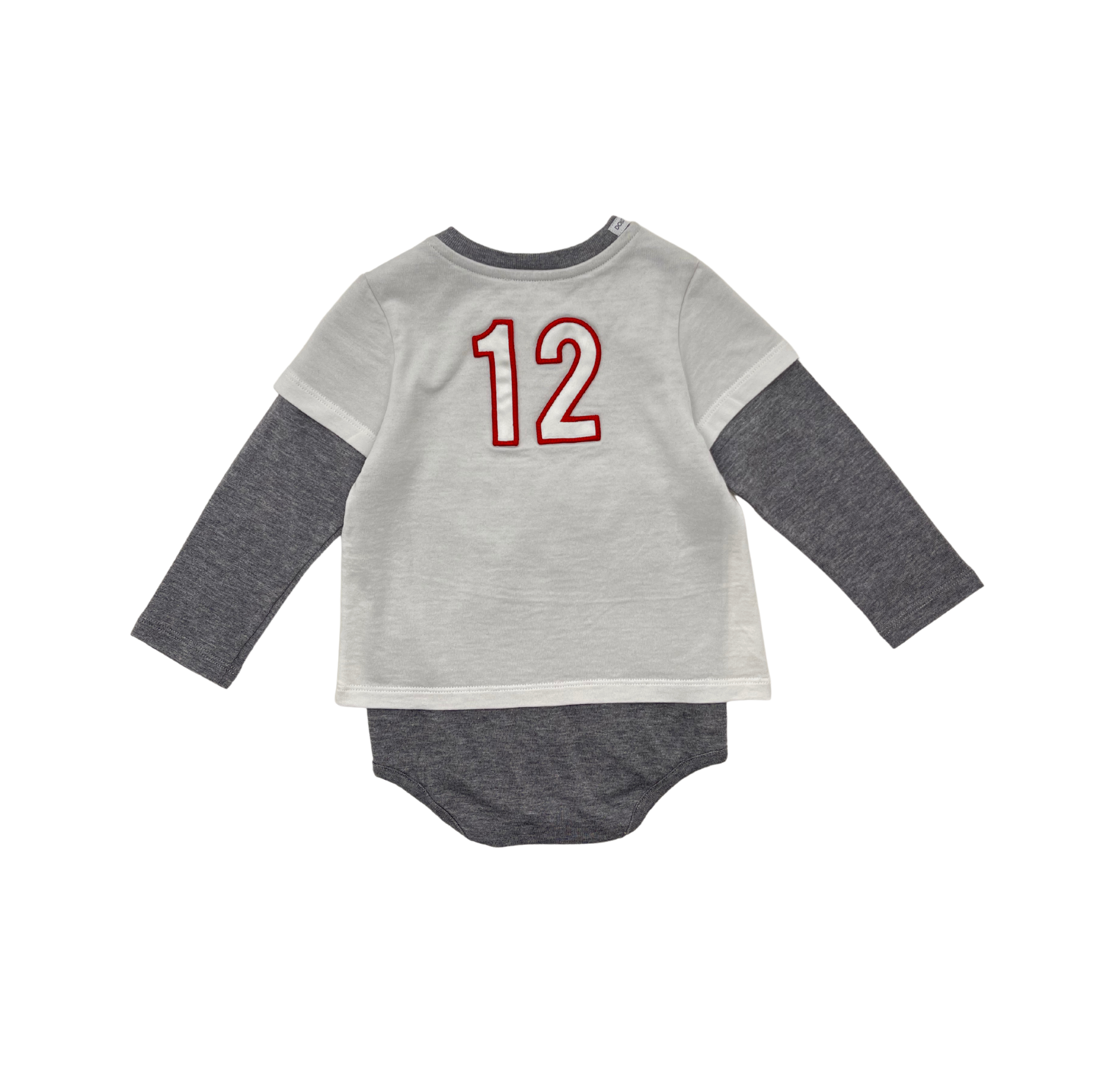 DOLCE & GABBANA - Grau-weißer Body - 6/12 Monate