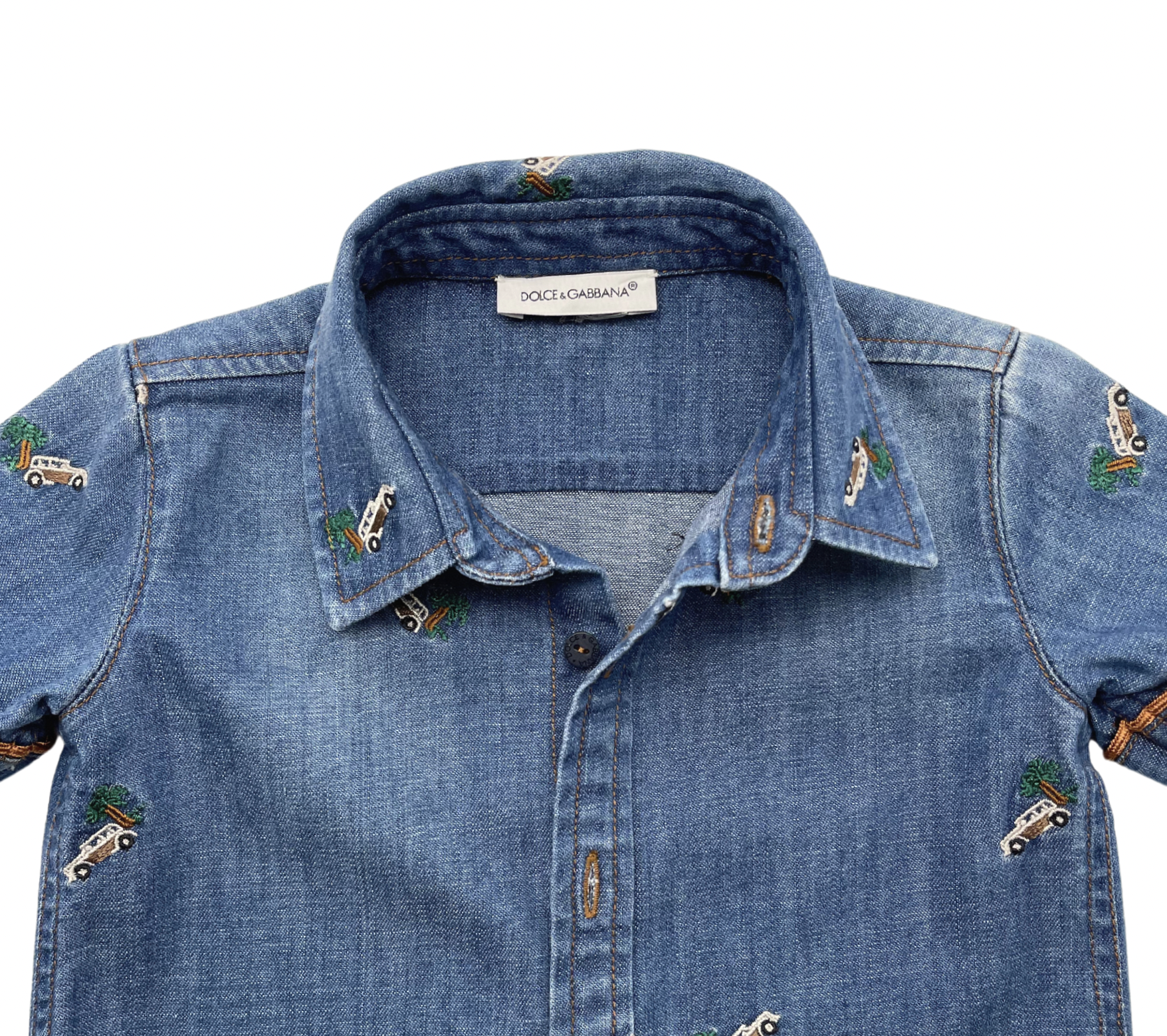 DOLCE & GABBANA - Sleeveless denim shirt - 6/9 months