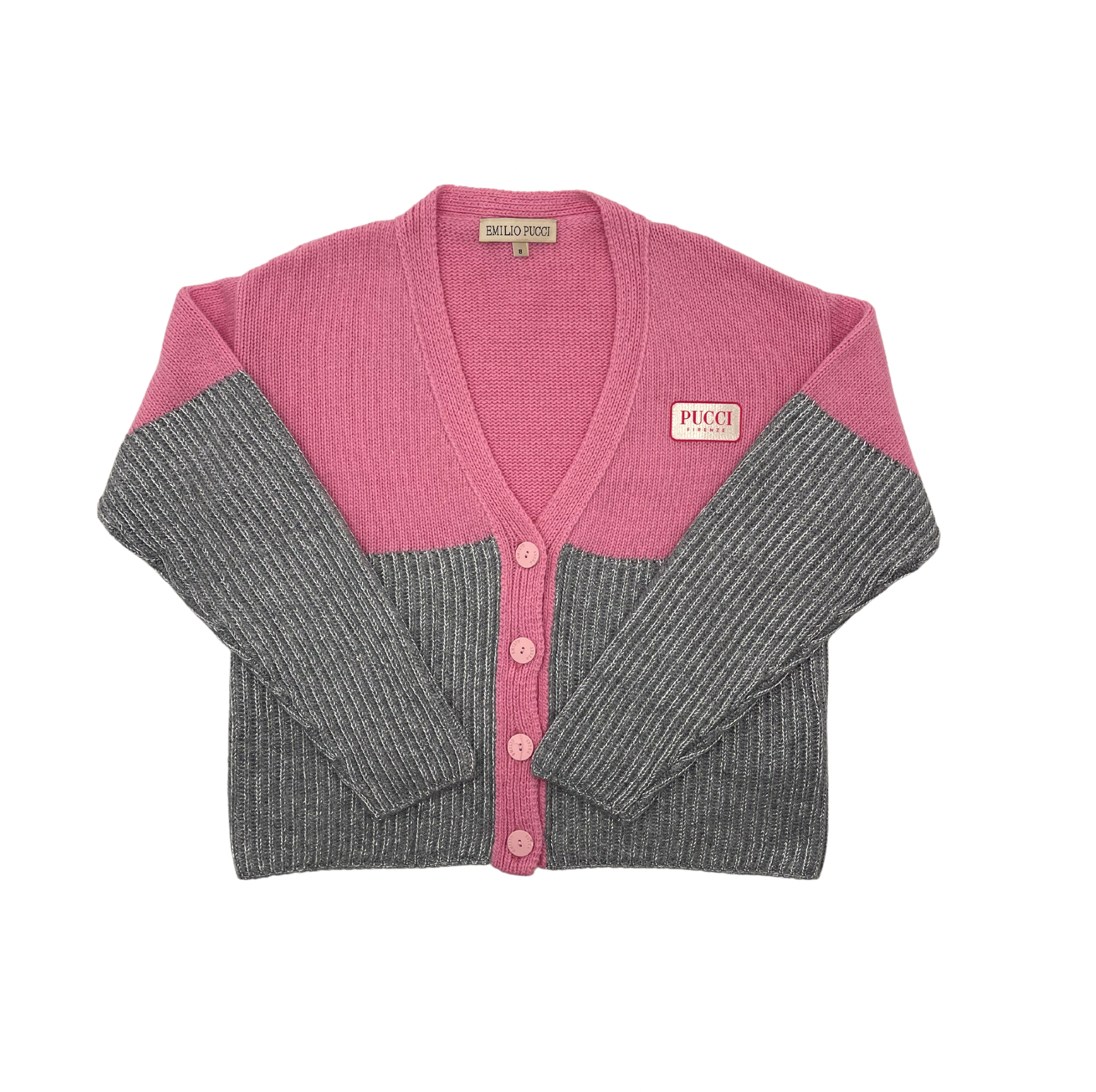 EMILIO PUCCI - Strickjacke in Rosa und Silber - 8 Jahre alt