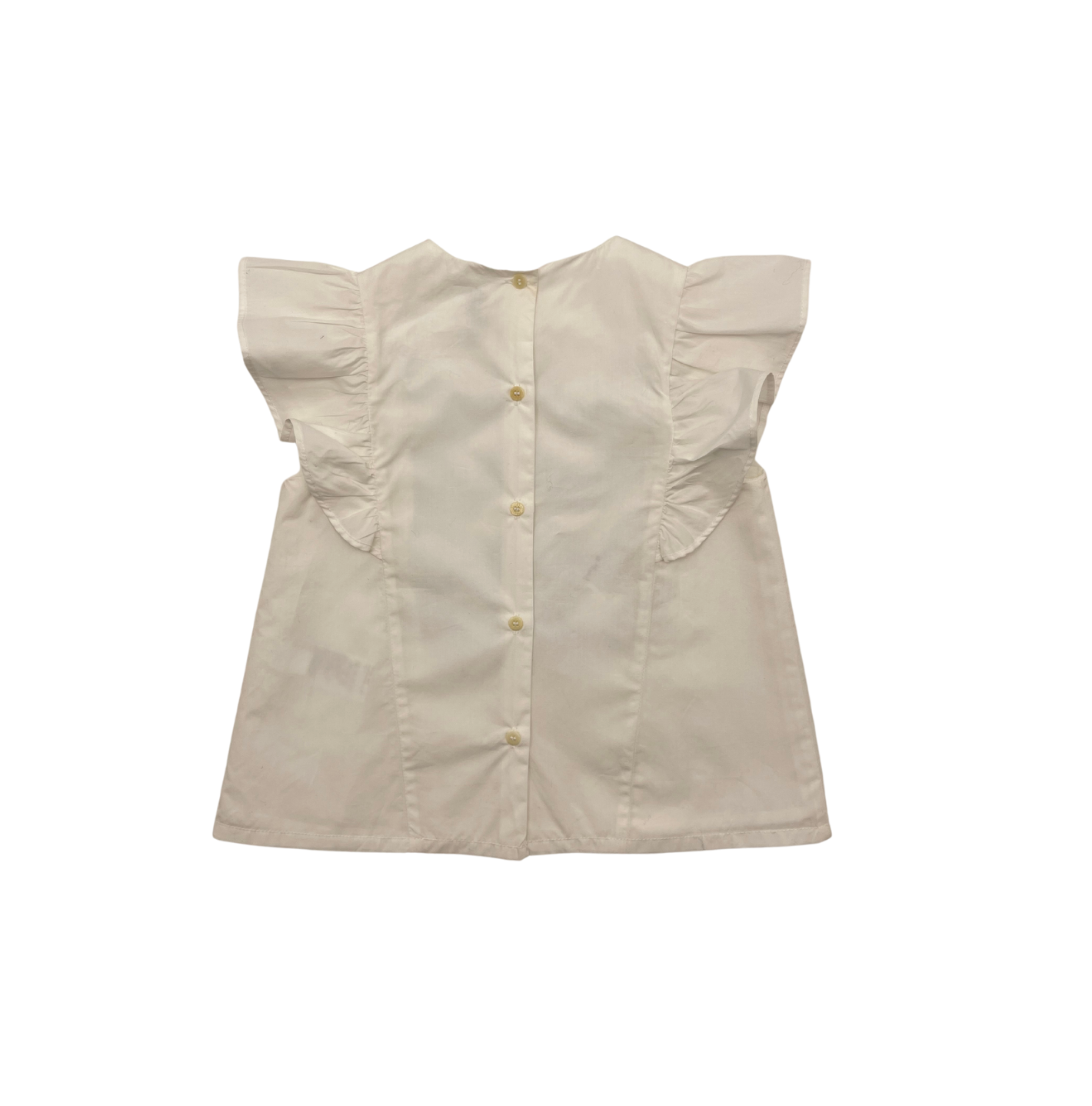 IL GUFO - White blouse with fringes - 4 years old