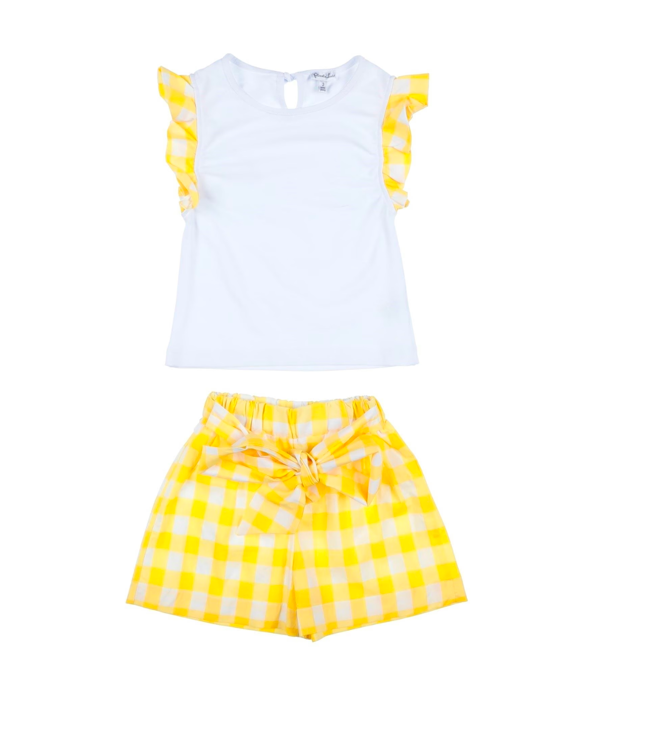 PICCOLA LUDO - Gelbe Shorts & kariertes Oberteil - 3 Jahre alt
