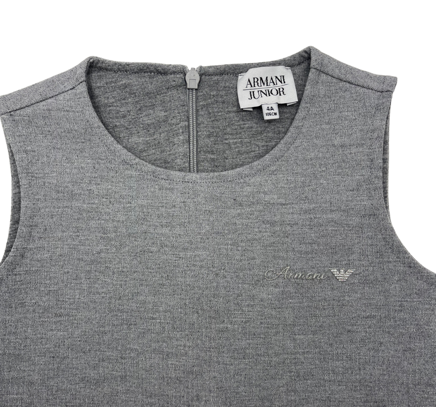 ARMANI - Gray dress with sequined pockets - 4 years old