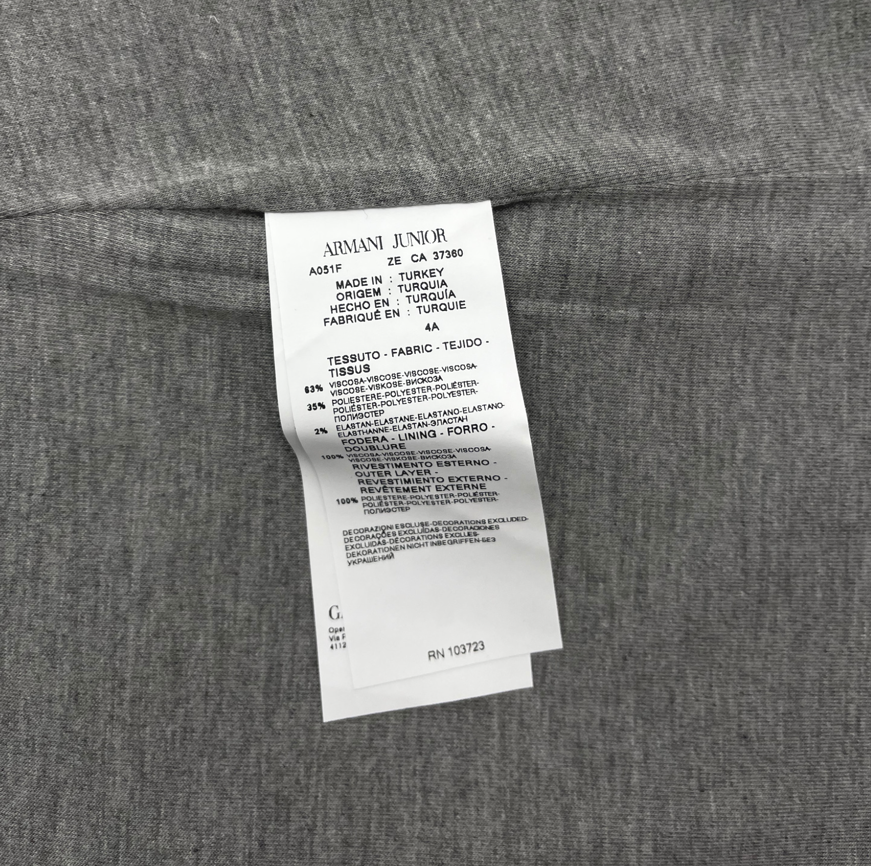 ARMANI - Gray dress with sequined pockets - 4 years old