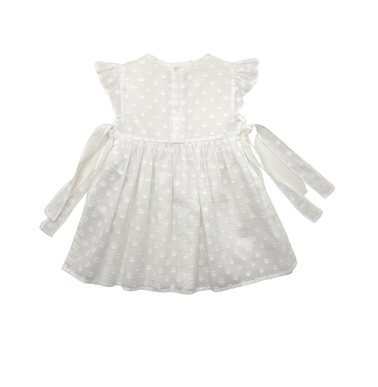 IL GUFO – White polka dot dress - 1 year old