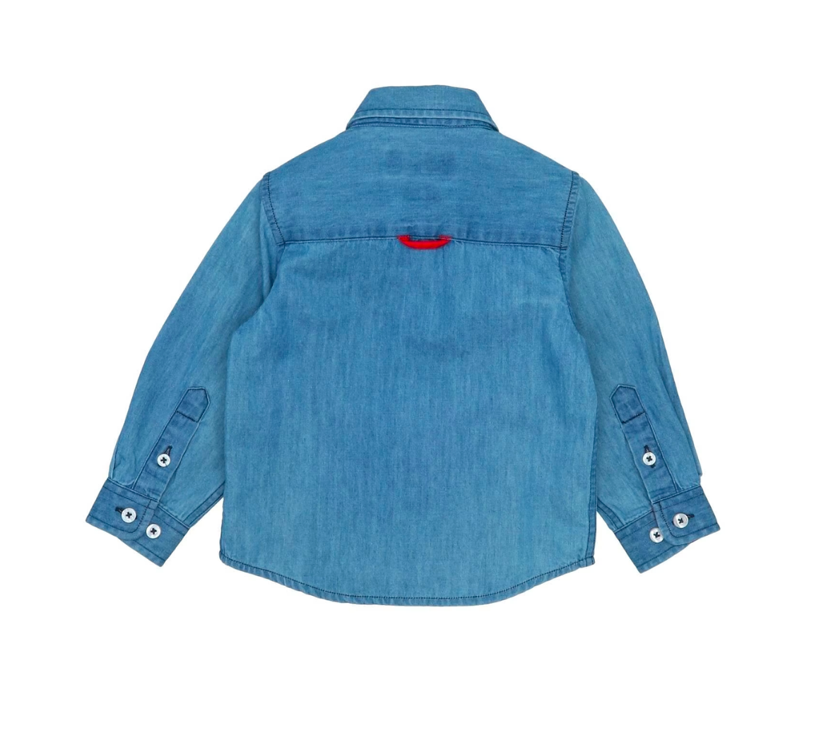 HARMONT & BLAINE - Chemise en jean brodé chien - 9/12 mois