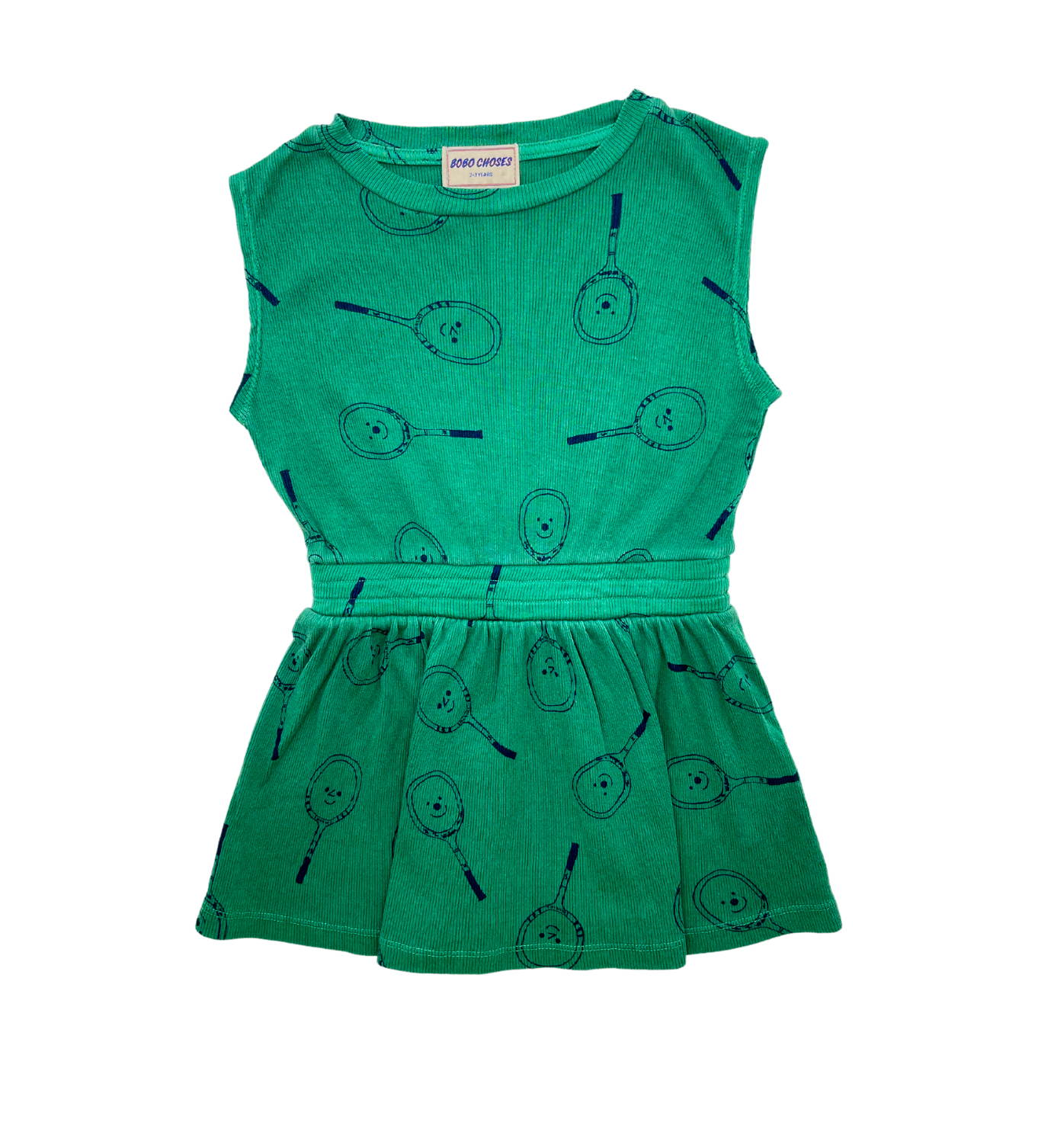 BOBO CHOSES - Robe verte tenis en coton bio - 2/3 ans