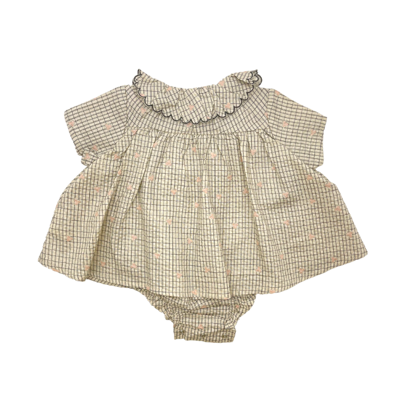 KONGES SLOJD - Beige checkered dress - 3 months