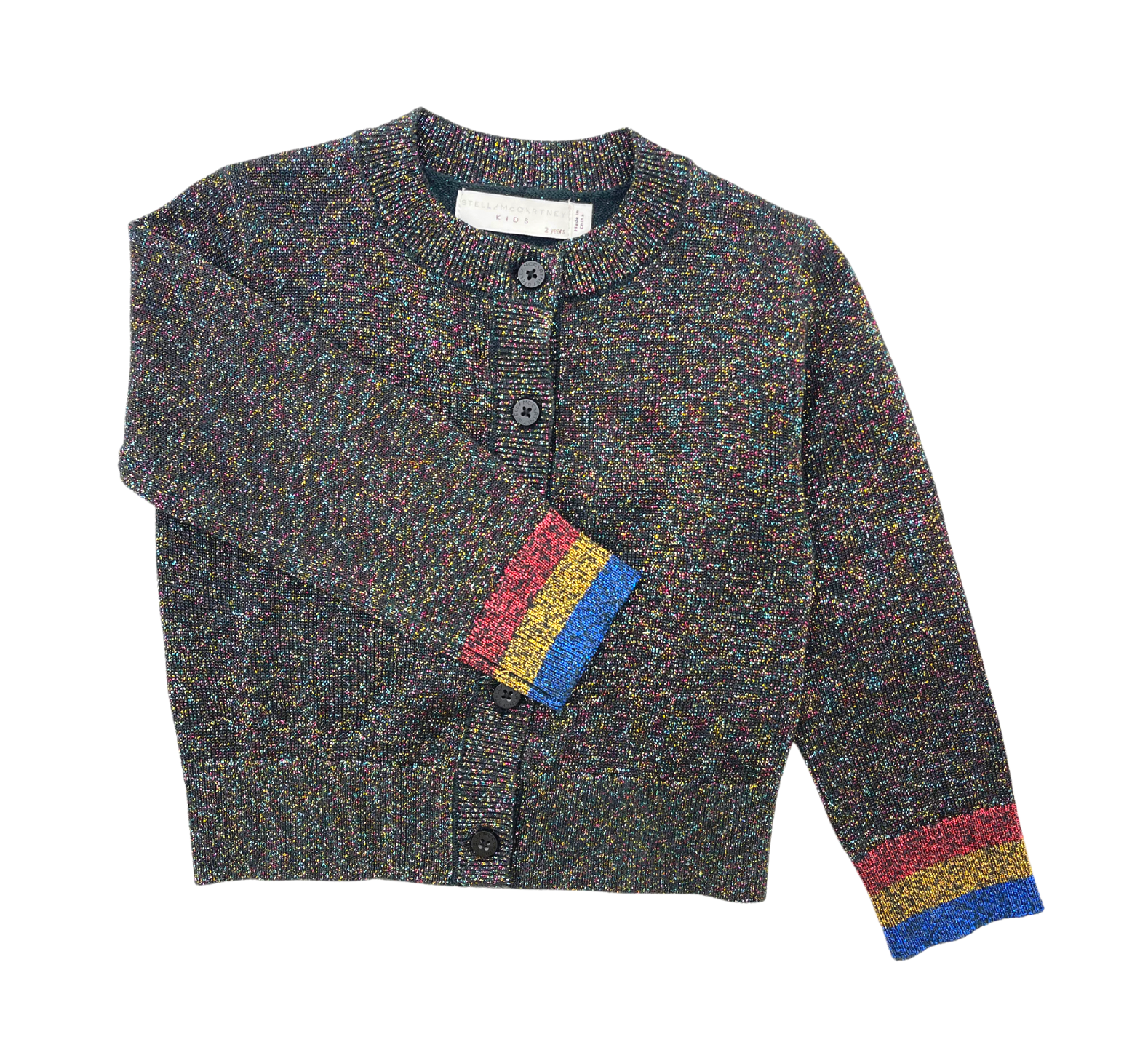 STELLA MCCARTNEY - Cardigan à paillettes effet métallique - 2 ans