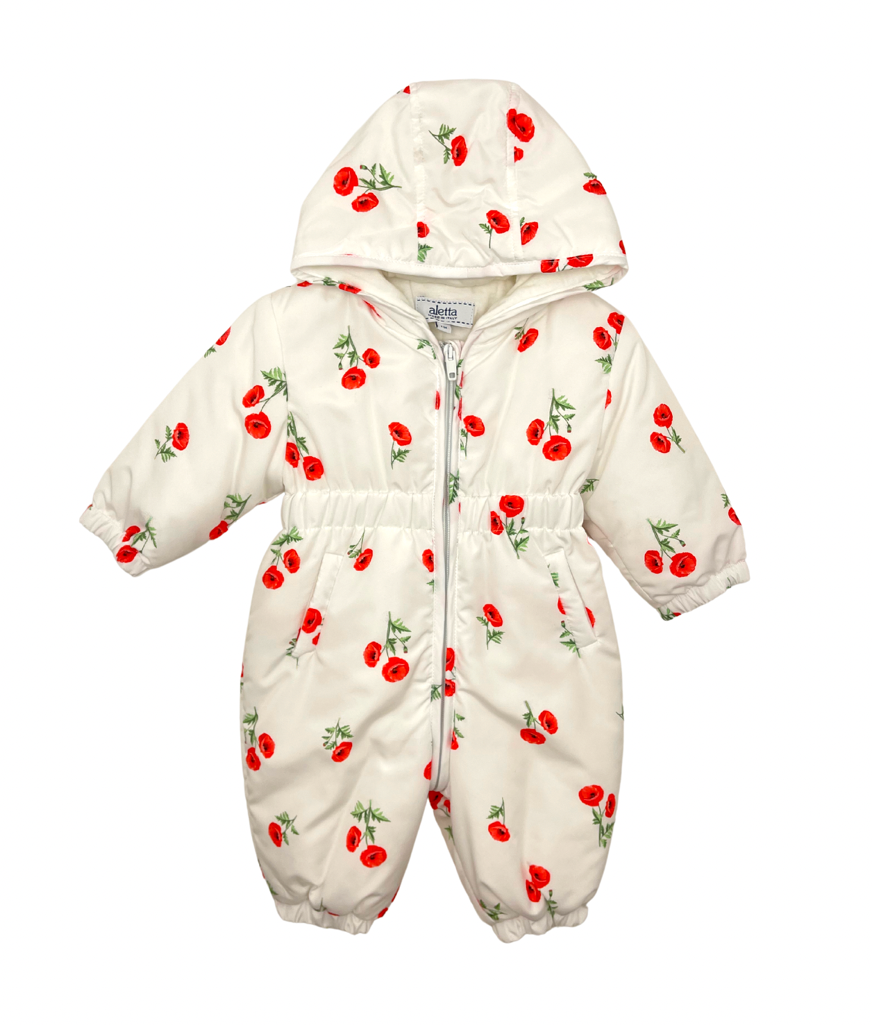 ALETTA - Combinaison blanche à fleurs - 1 mois