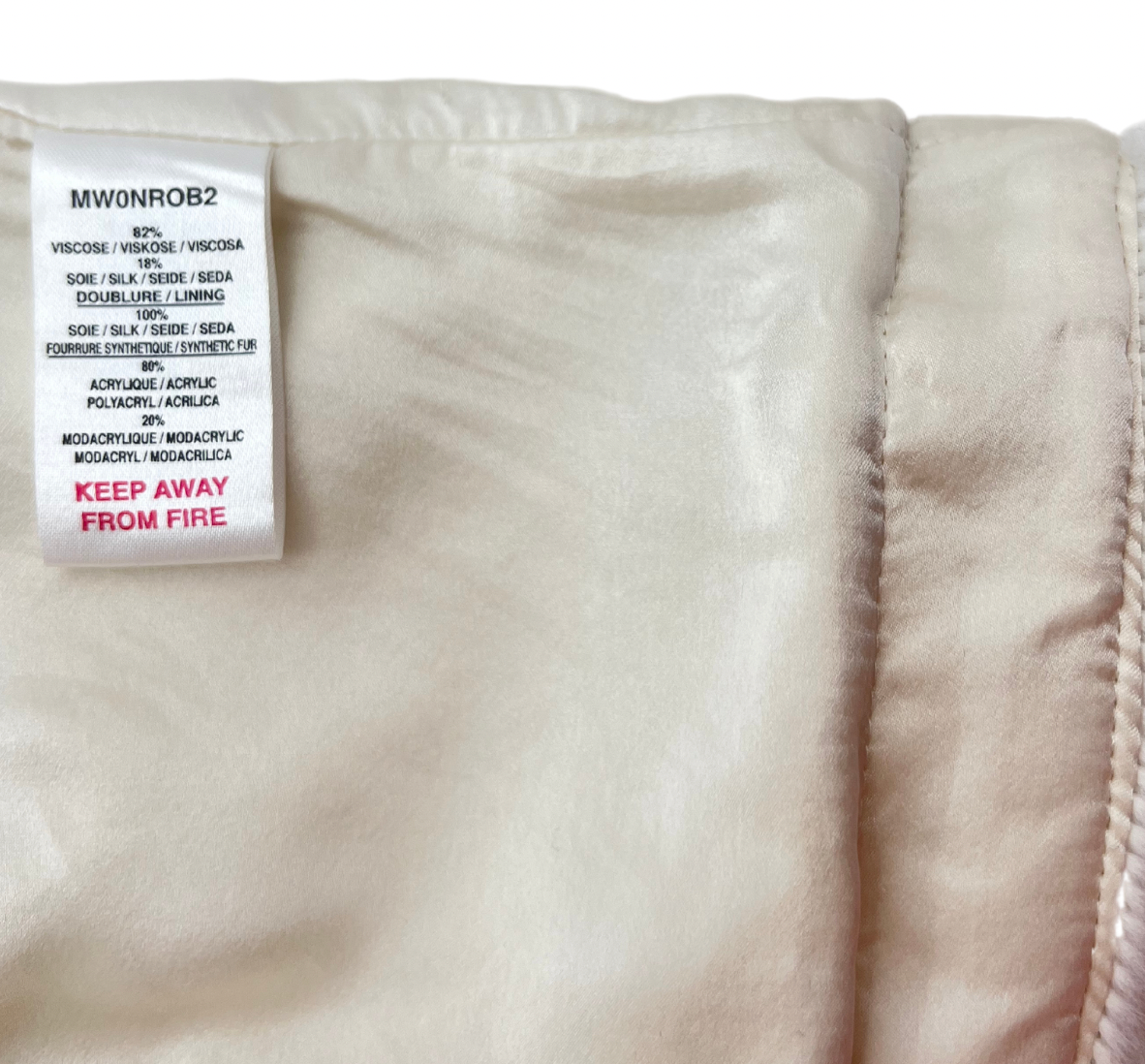 BABY DIOR - Ecru silk and faux fur dress - 3 months