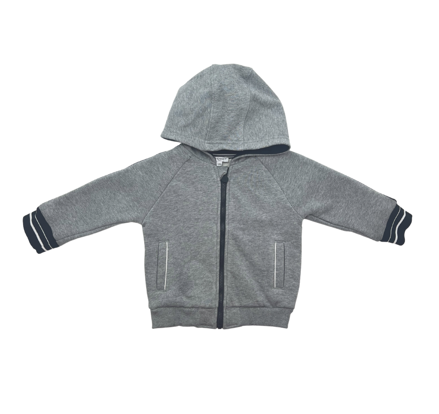 GIVENCHY - Grauer Hoodie mit Logo auf den Ärmeln - 1 Jahr alt