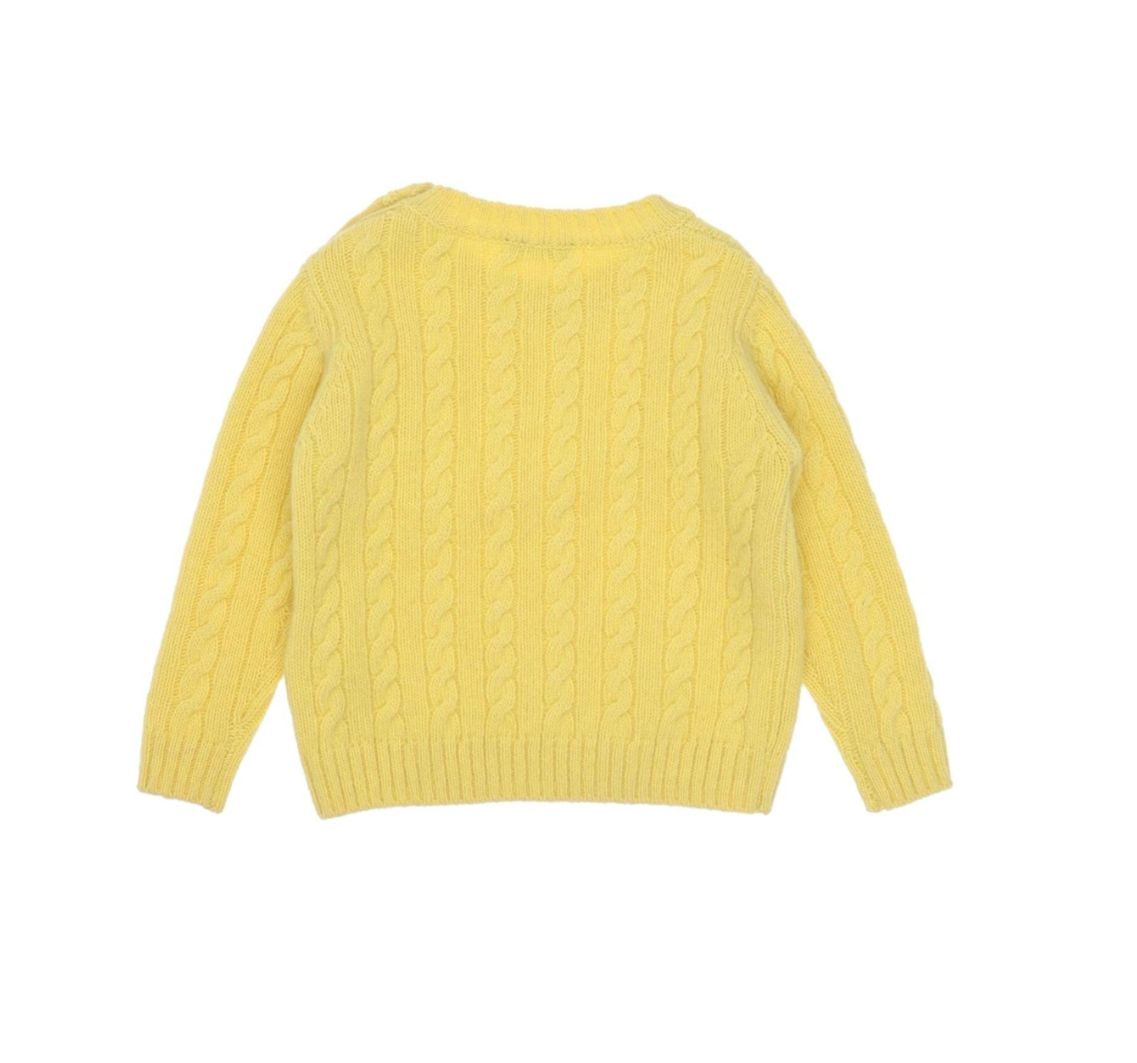 IL GUFO - Cable knit sweater in yellow wool - 9 months