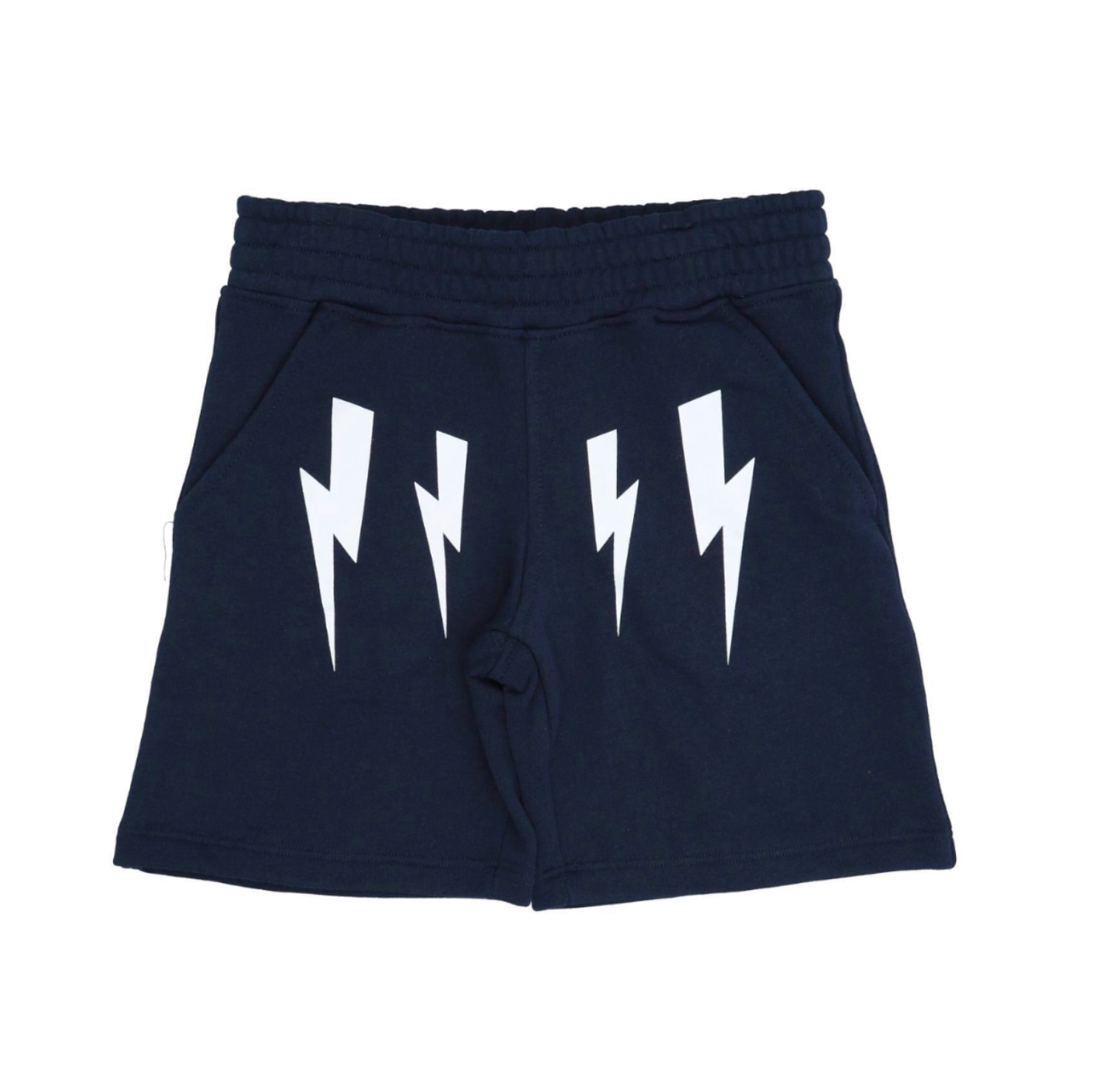 NEIL BARRETT - Navy Lightning Bermuda Shorts - 8 years