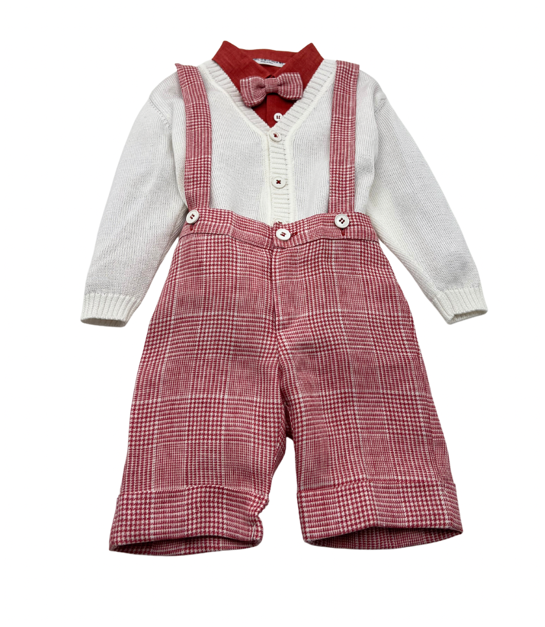 COLORICHIARI - Overalls, shirt, sweater & bow tie set - 12/18 months