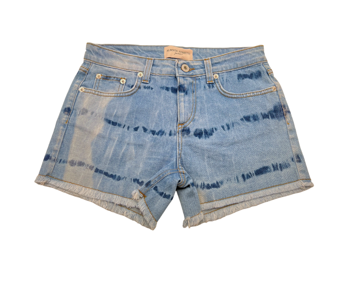 ALBERTA FERRETTI - "its a lovely day" denim shorts - 12 years old