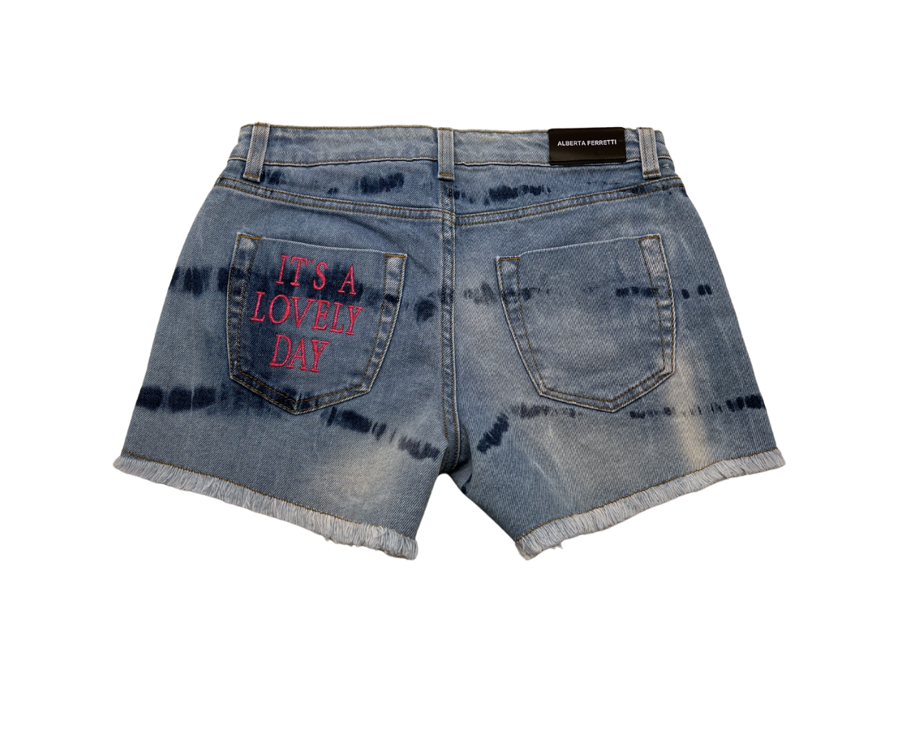 ALBERTA FERRETTI - "its a lovely day" denim shorts - 12 years old