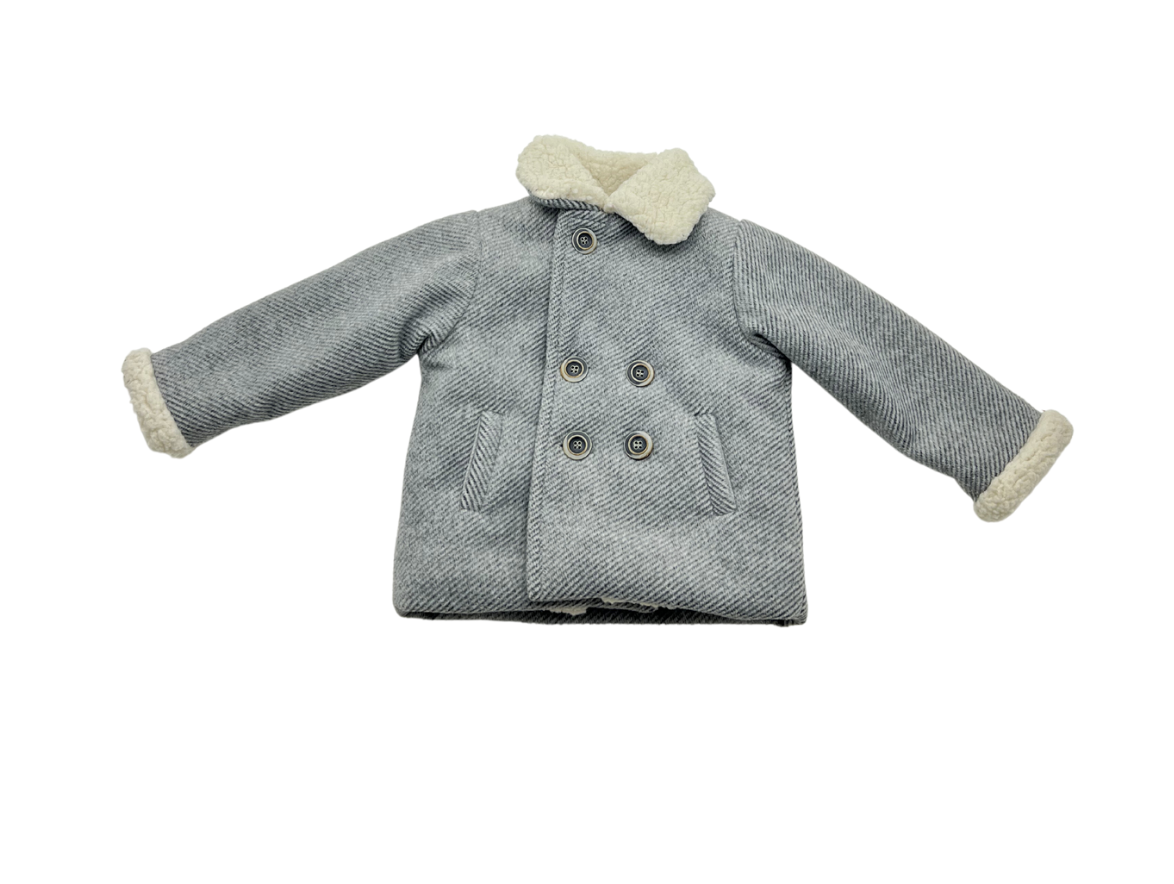 ALETTA - Manteau gris avec col fourré - 3 mois